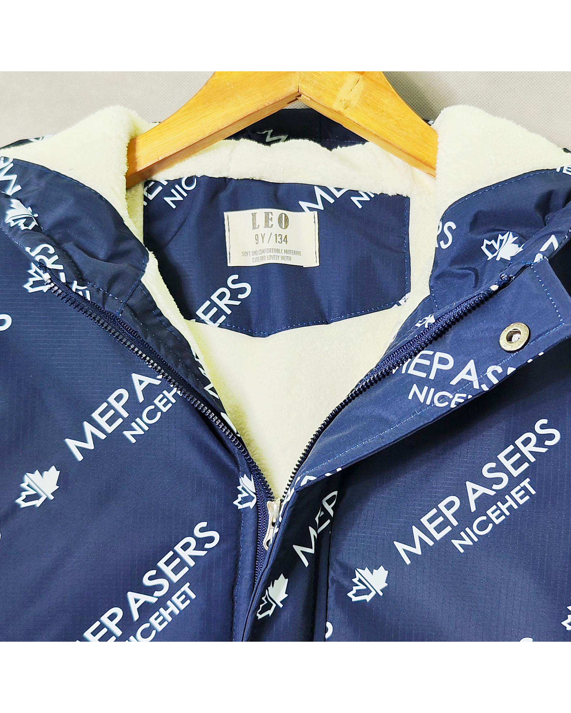 کاپشن بچگانه سرمه ای لئو کیدز Leo Kids طرح حروف کد 6859-2