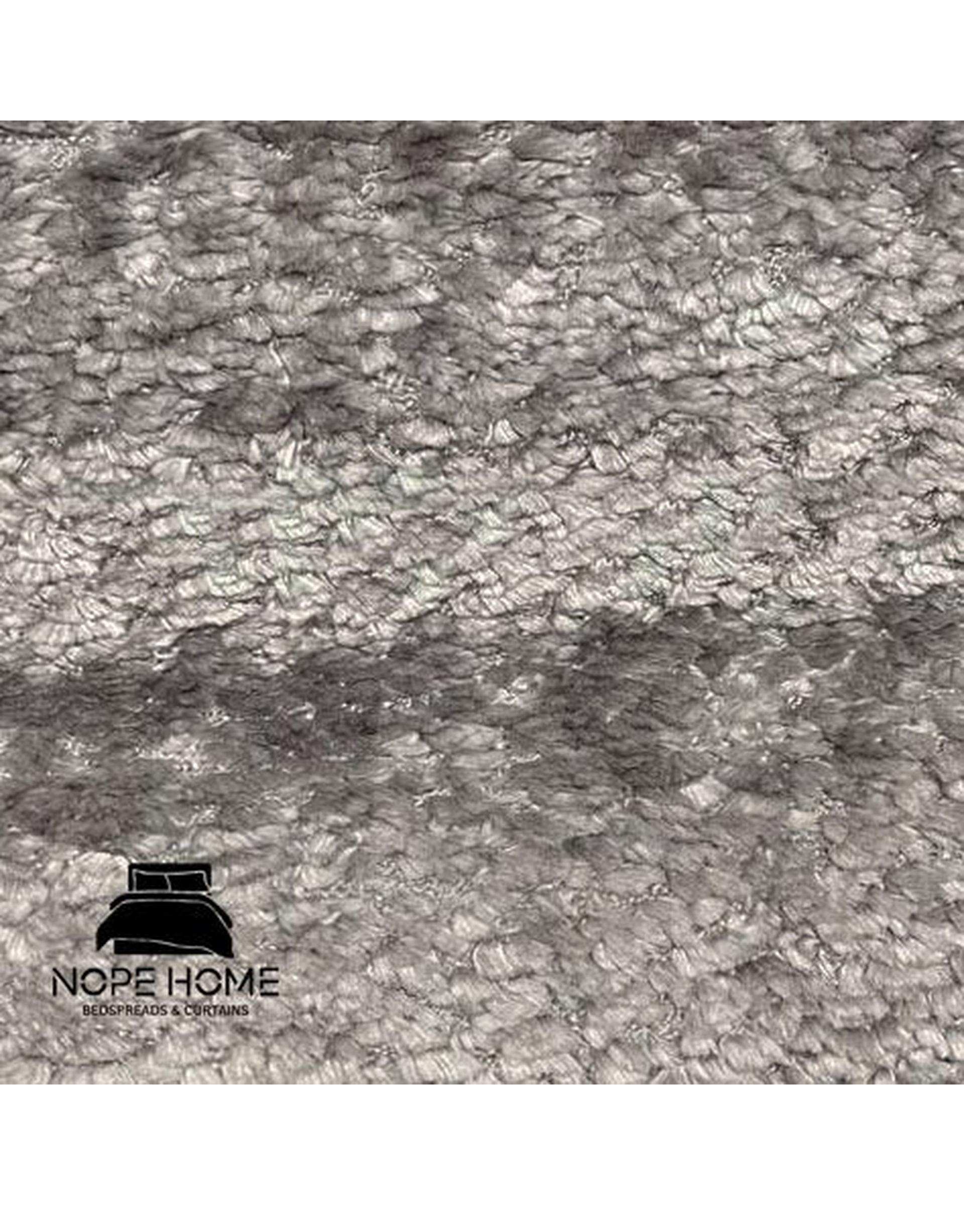 سرویس روتختی مخمل تدی الگانت دو نفره هشت تکه طوسی فیلی نوپه هوم Nopehome عرض تشک 160 الی 180