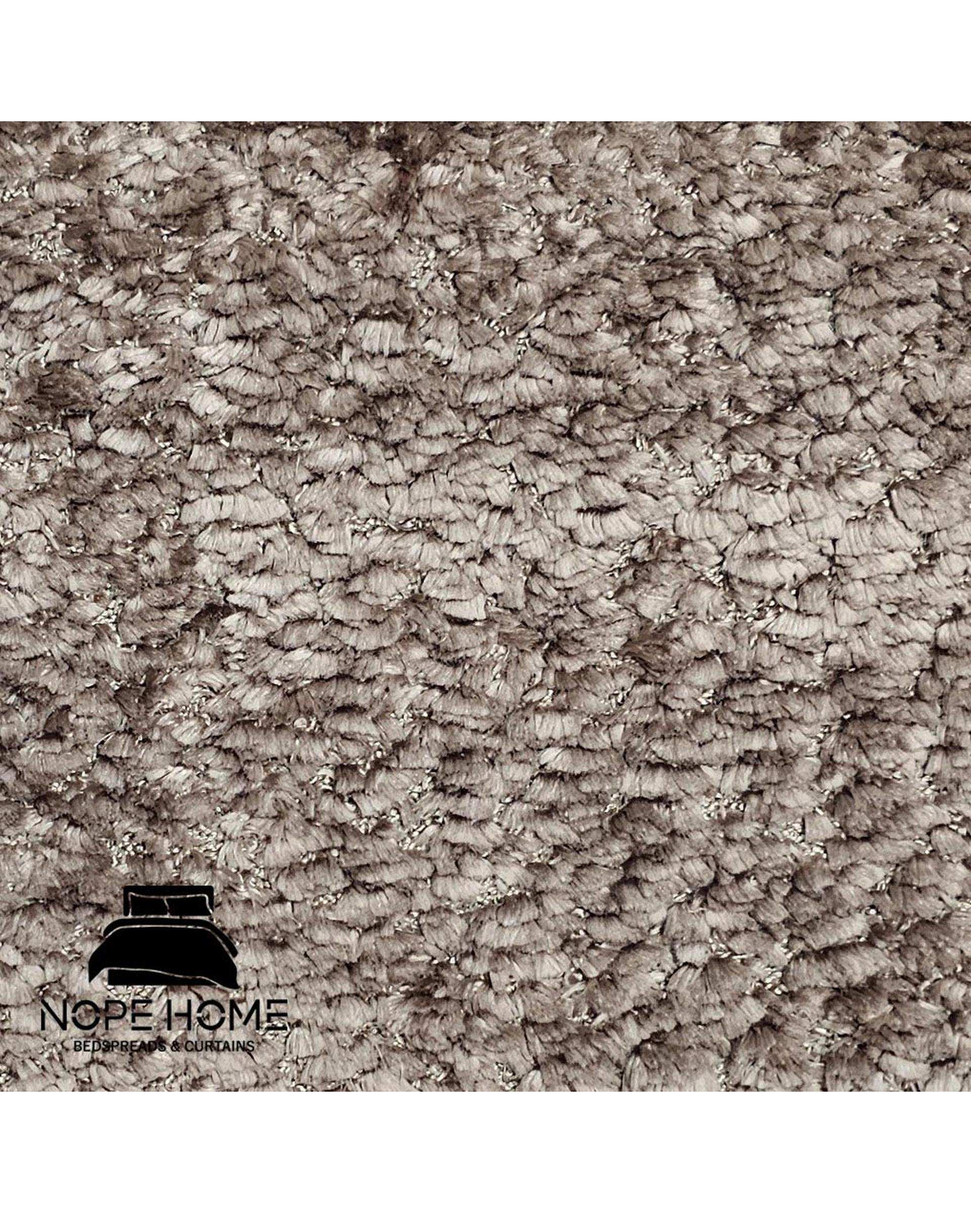 سرویس روتختی مخمل تدی الگانت دو نفره هشت تکه قهوه ای روشن نوپه هوم Nopehome عرض تشک 160 الی 180