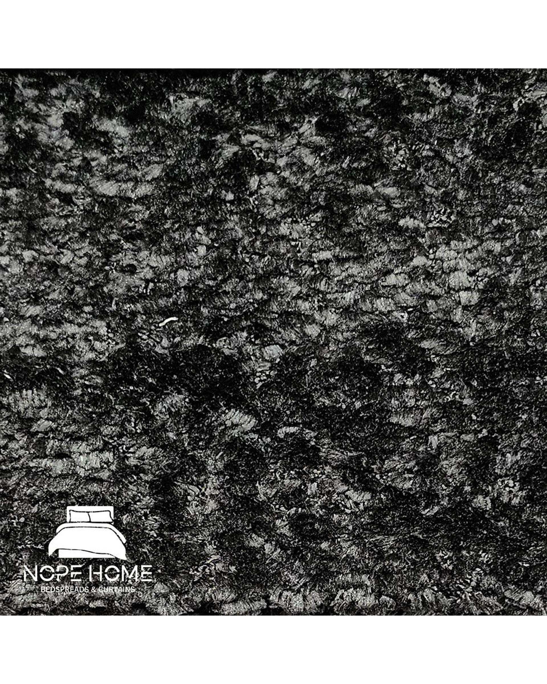 سرویس روتختی مخمل تدی الگانت دو نفره هشت تکه مشکی نوپه هوم Nopehome عرض تشک 160 الی 180