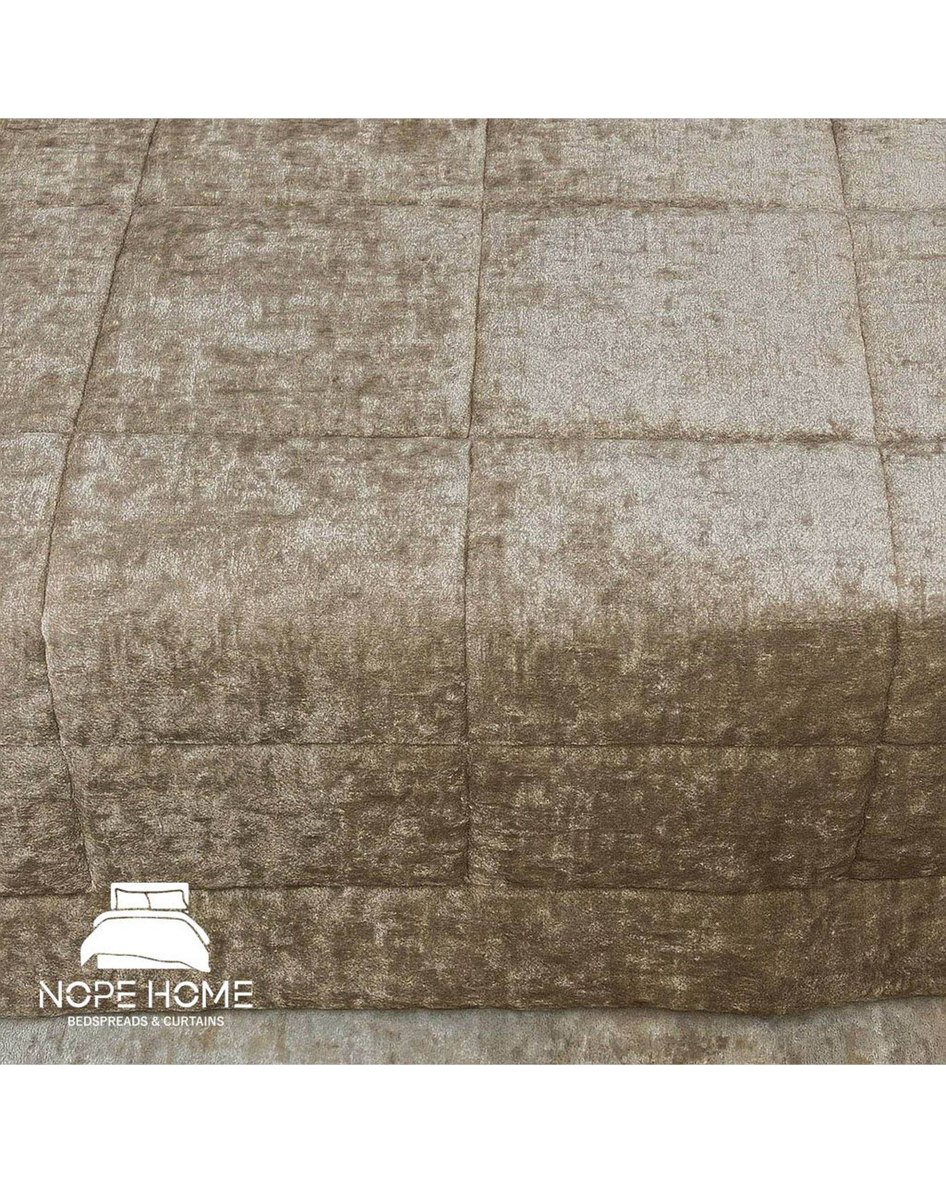 سرویس روتختی مخمل تدی الگانت دو نفره هشت تکه نسکافه ای نوپه هوم Nopehome عرض تشک 160 الی 180