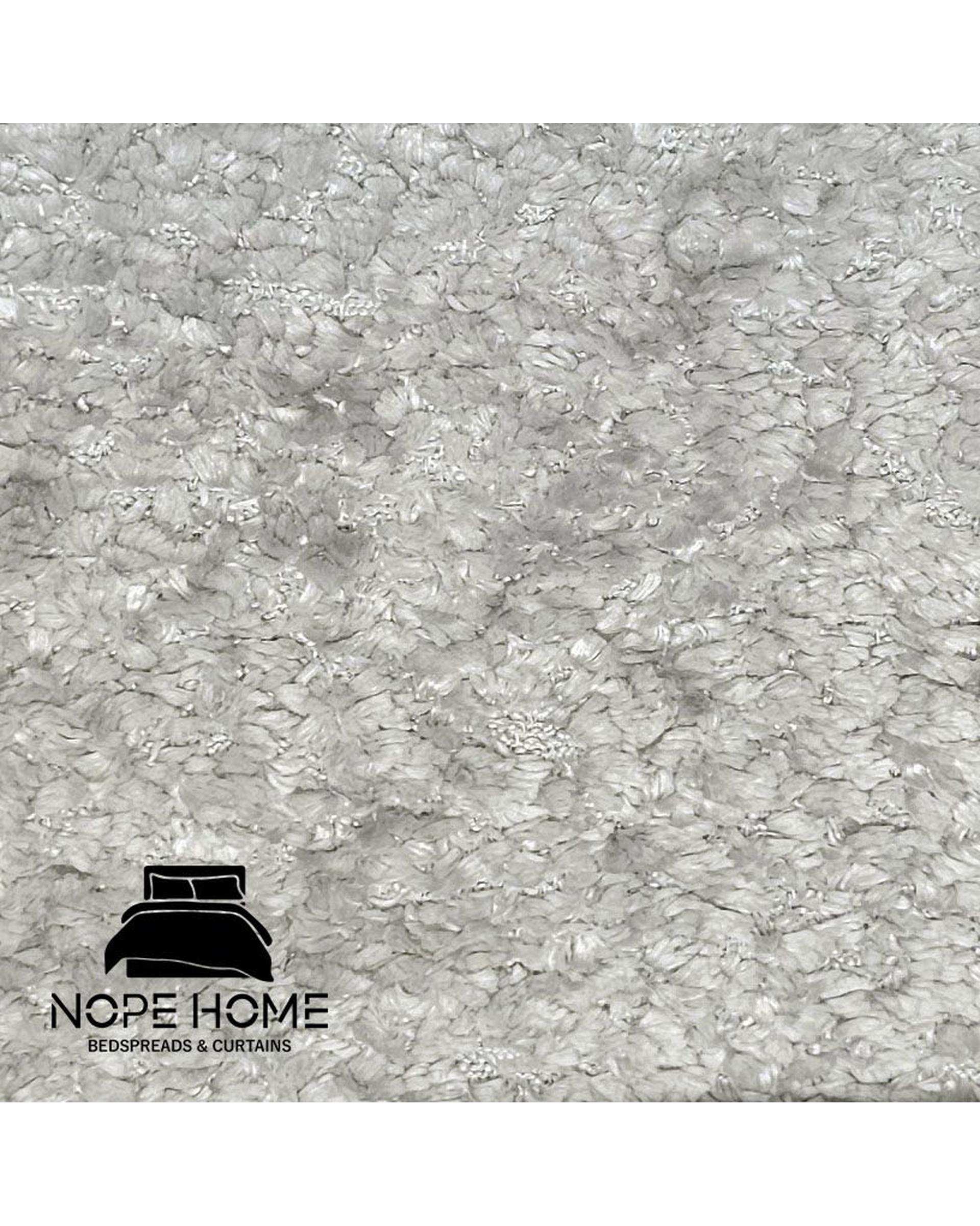 سرویس روتختی مخمل تدی الگانت دو نفره هشت تکه نقره ای نوپه هوم Nopehome عرض تشک 160 الی 180