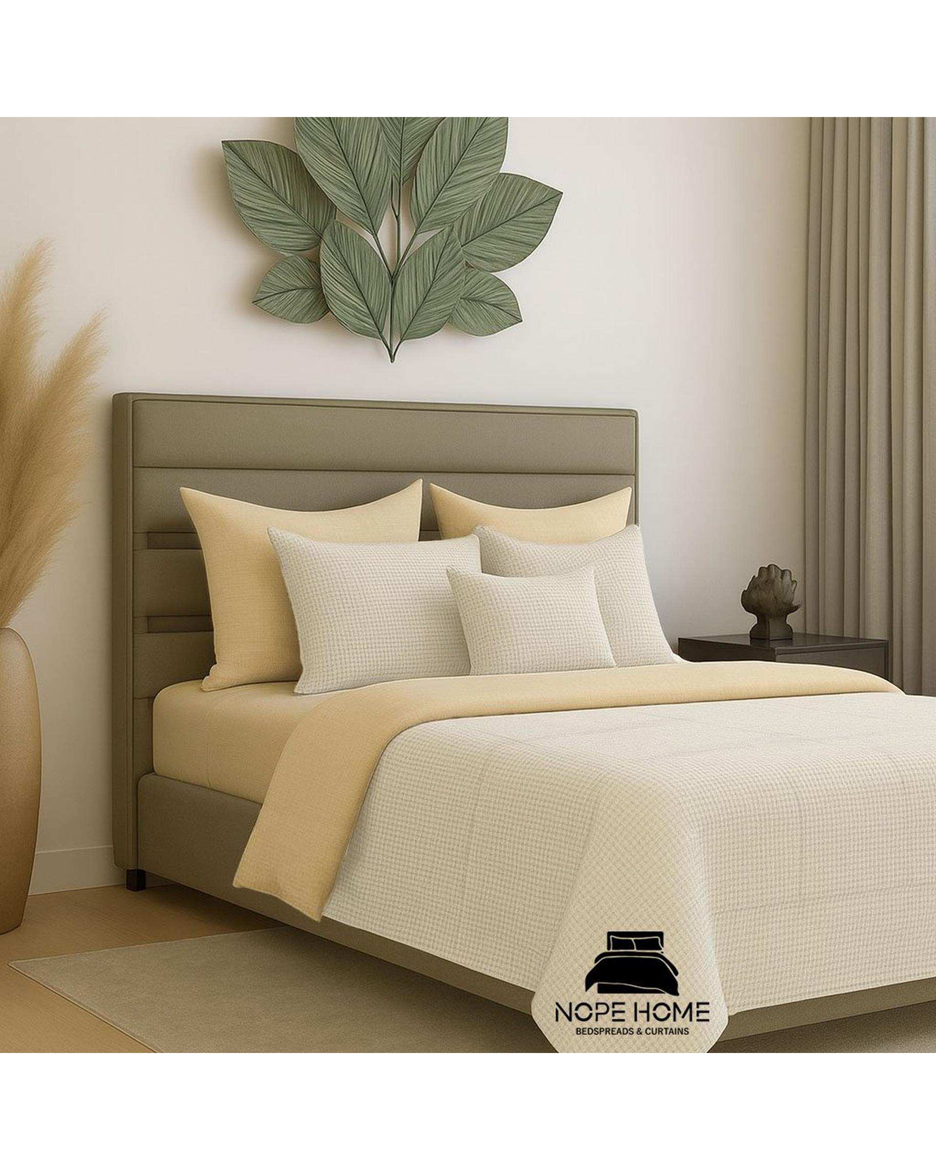 سرویس روتختی مخمل تدی والنسیا دو نفره هشت تکه شیری نوپه هوم Nopehome عرض تشک 160 الی 180