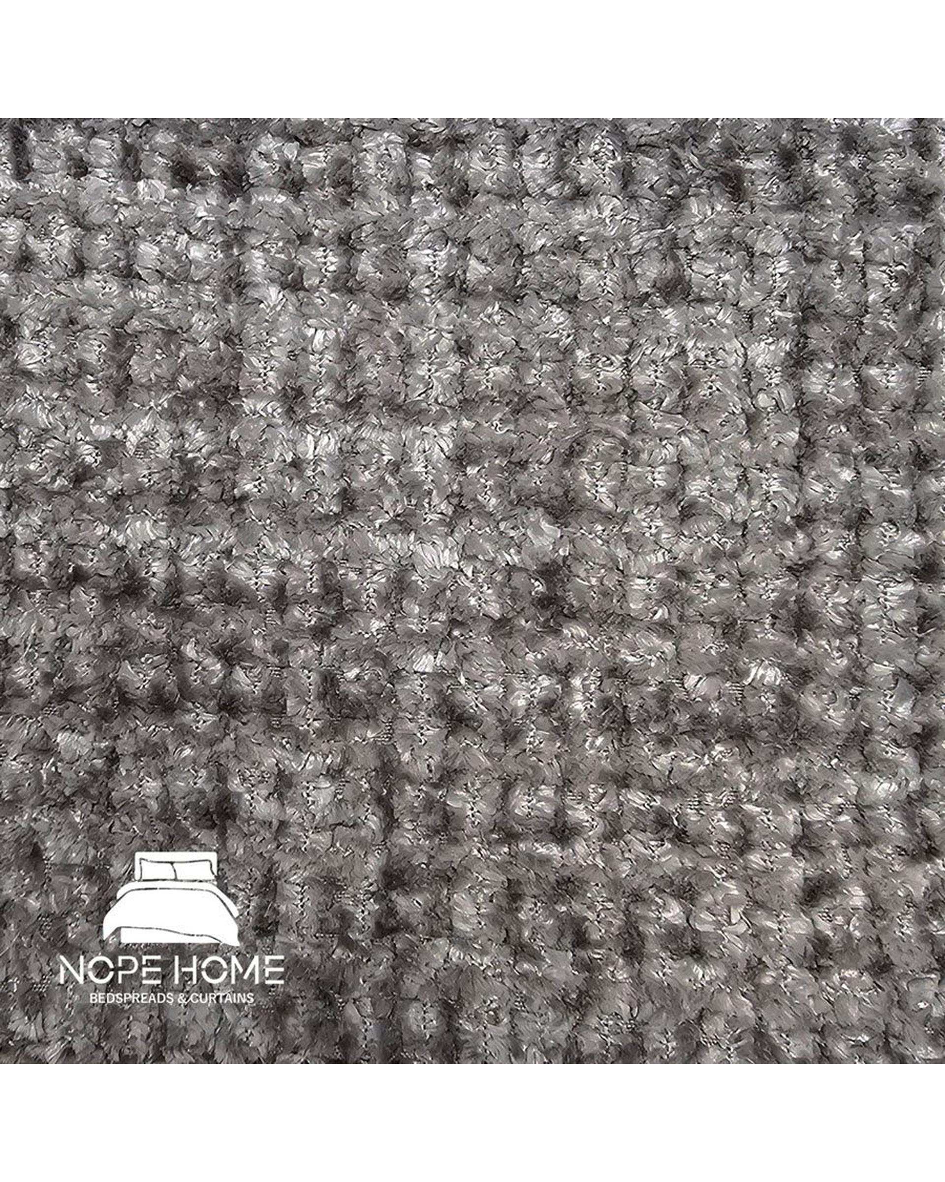 سرویس روتختی مخمل تدی والنسیا دو نفره هشت تکه طوسی تیره نوپه هوم Nopehome عرض تشک 160 الی 180