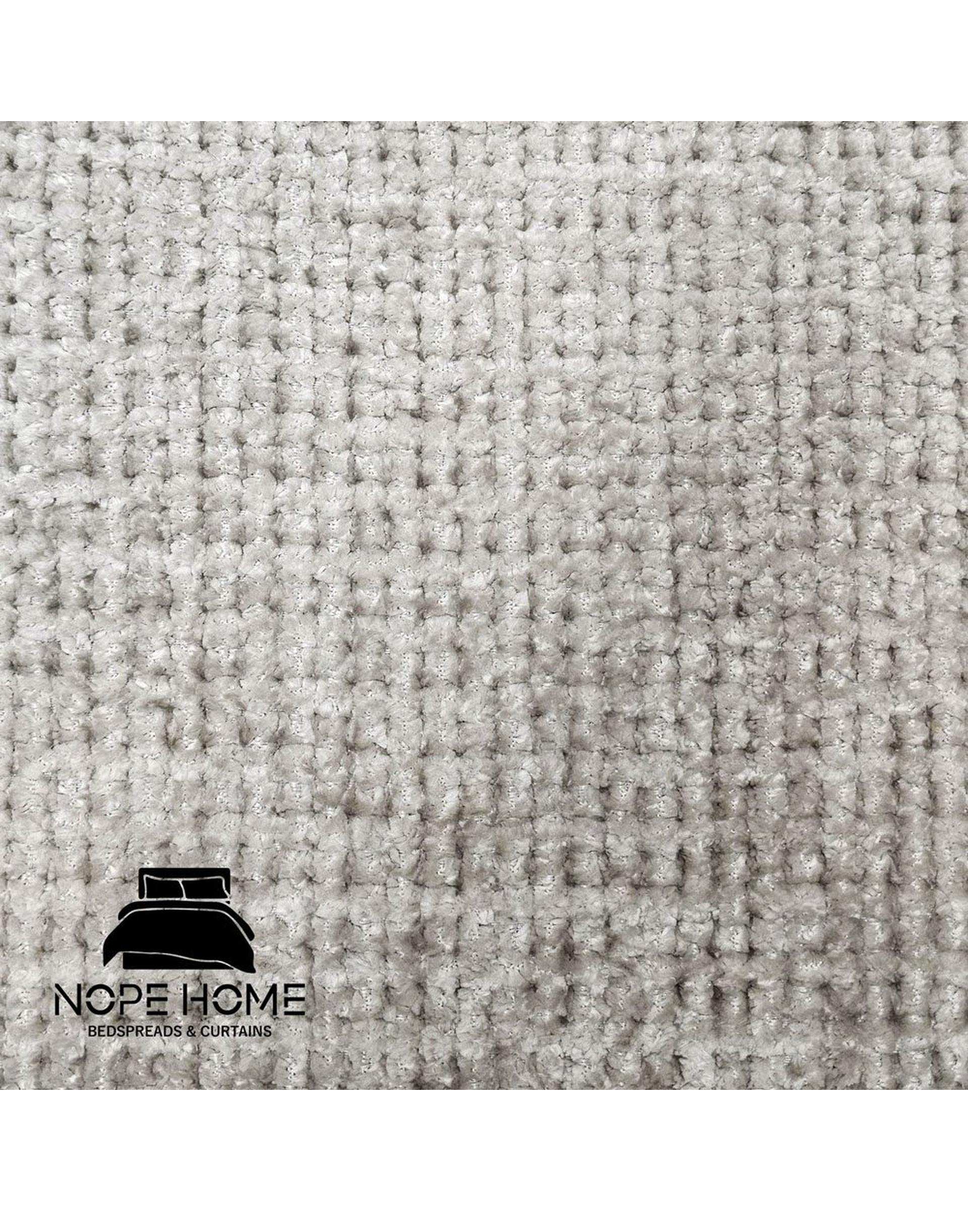 سرویس روتختی مخمل تدی والنسیا دو نفره هشت تکه طوسی روشن نوپه هوم Nopehome عرض تشک 160 الی 180