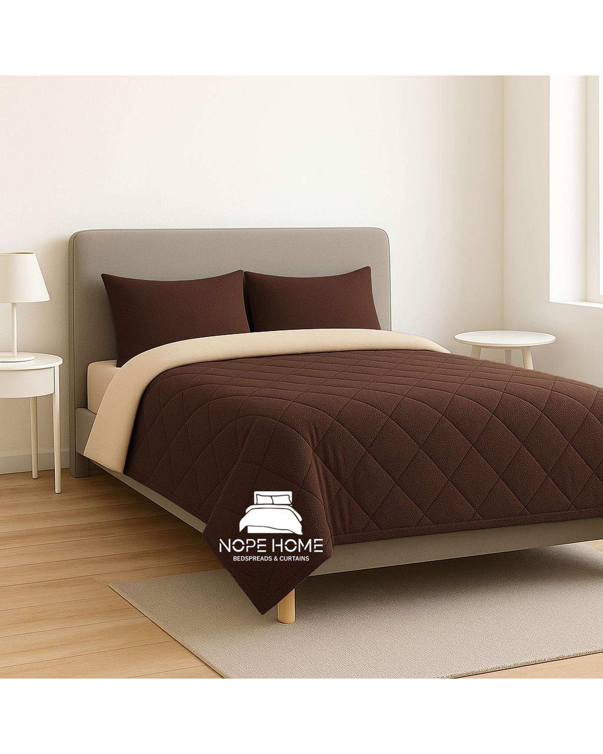 سرویس روتختی مخمل حصیری بافت ریز دایموند یک نفره پنج تکه قهوه ای تیره نوپه هوم Nopehome تشک عرض ۸۰ الی ۹۰ سانت