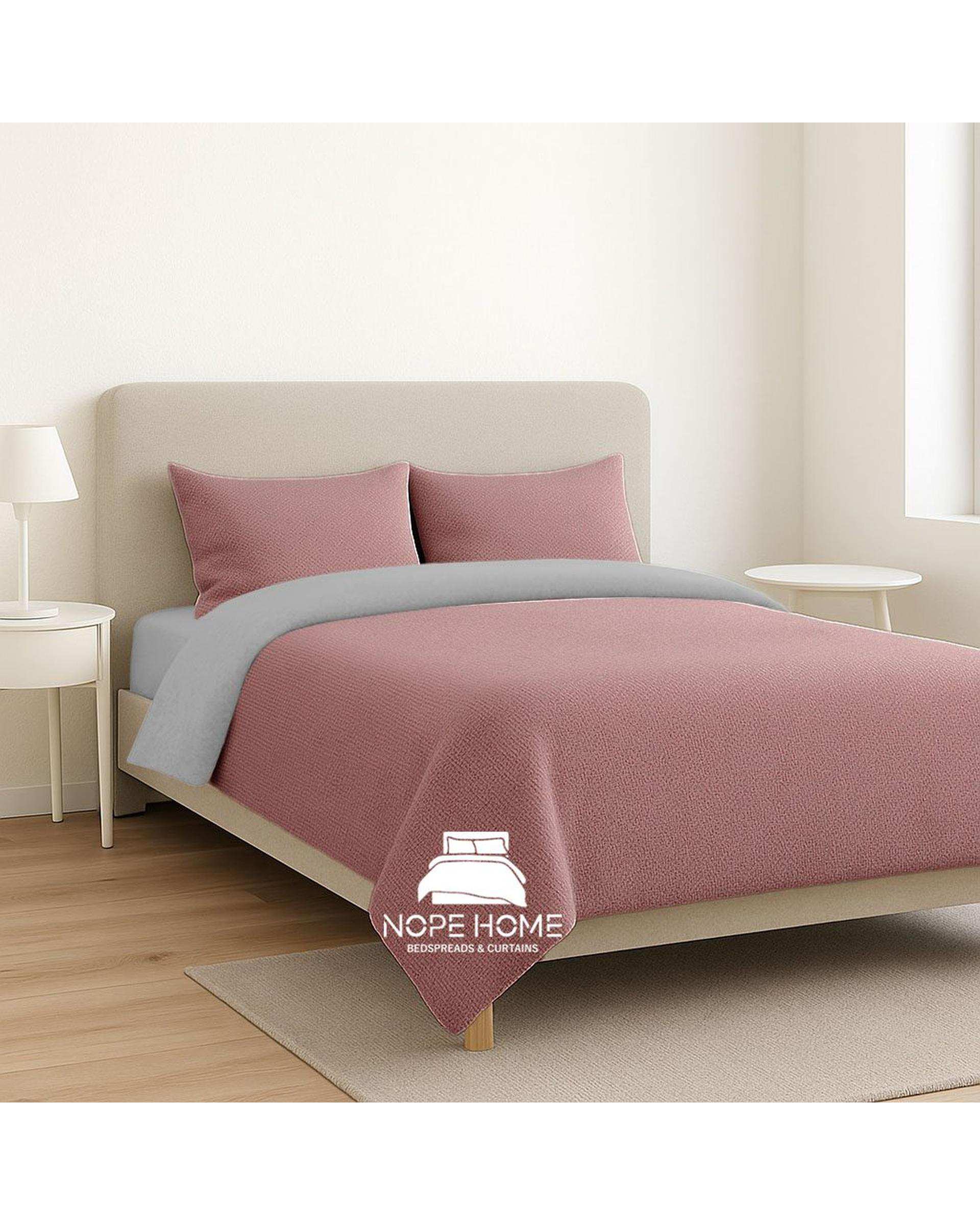 سرویس کاوری مخمل حصیری بافت ریز یونیک دو نفره هشت تکه کالباسی نوپه هوم Nopehome تشک عرض ۱۶۰ و ۱۸۰ سانت