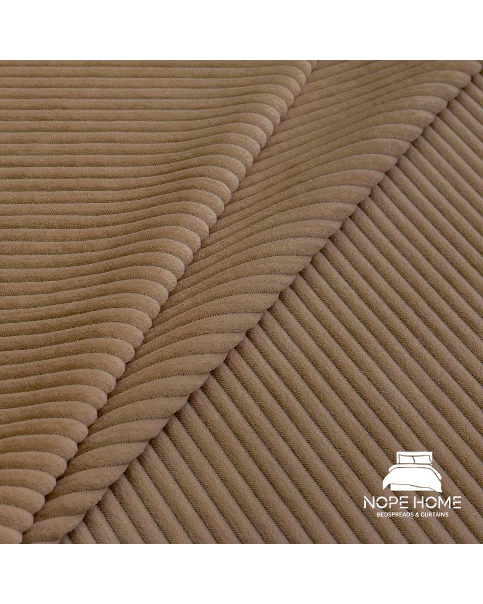 سرویس روتختی مخمل پلیسه کریستال دو نفره هشت تکه نسکافه ای نوپه هوم Nopehome تشک عرض ۱۶۰ و ۱۸۰ سانت