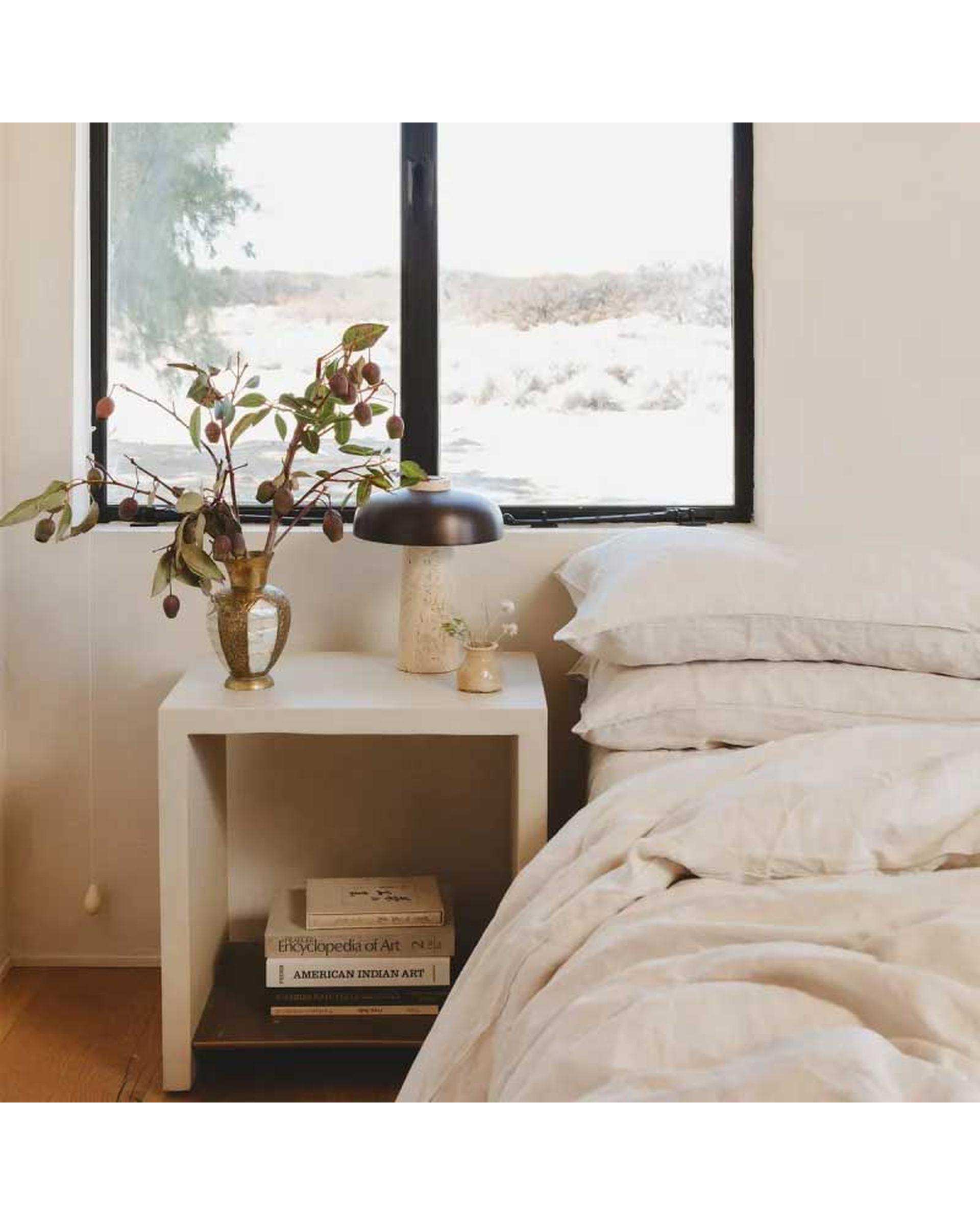 سرویس روتختی یک نفره سه تکه پینترستی کاوری نخ پنبه سیمپل کرم نچرال نوپه هوم Nopehome تشک عرض ۸۰ الی ۹۰ سانت