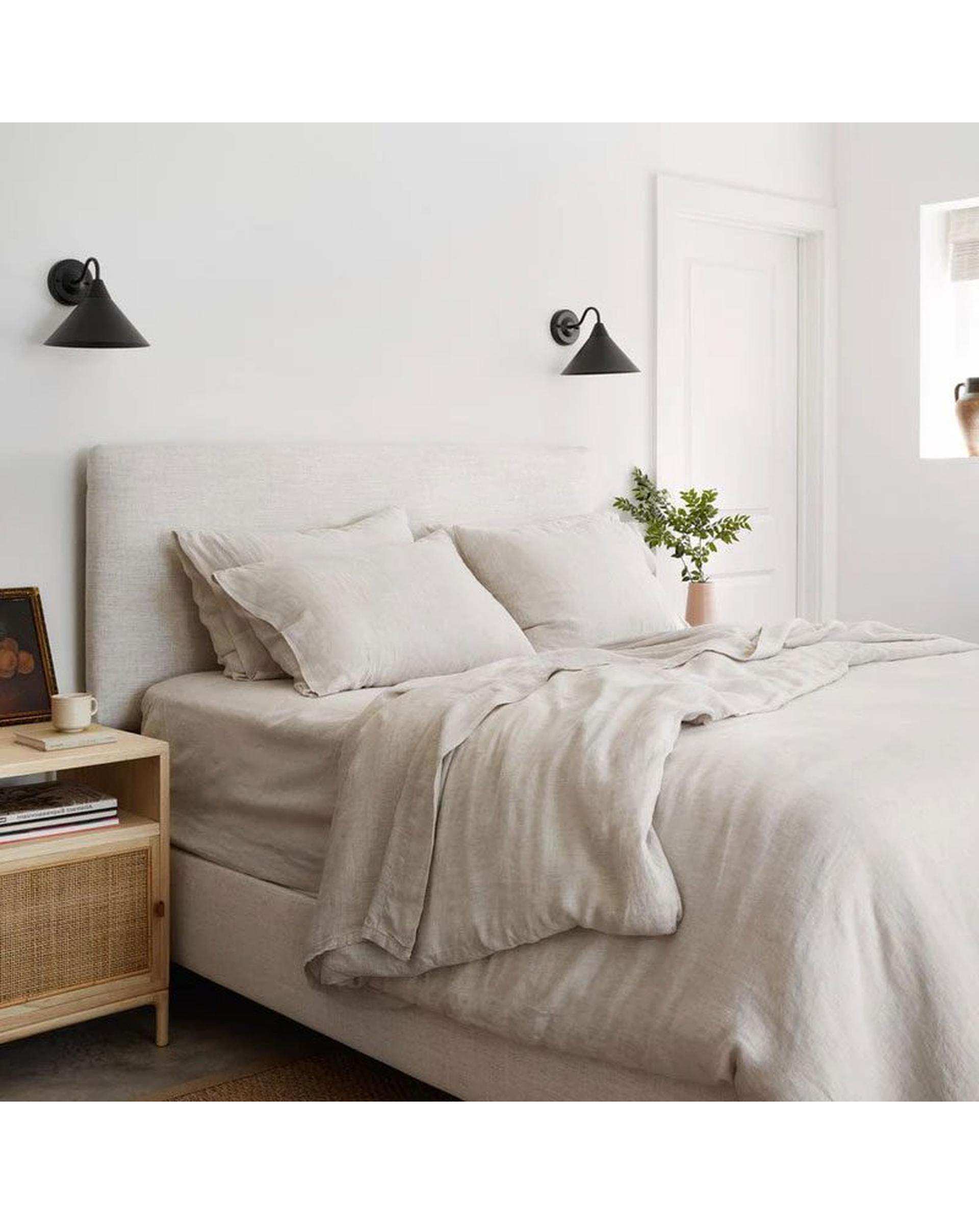 سرویس روتختی یک نفره سه تکه پینترستی کاوری نخ پنبه سیمپل کرم نچرال نوپه هوم Nopehome تشک عرض ۸۰ الی ۹۰ سانت