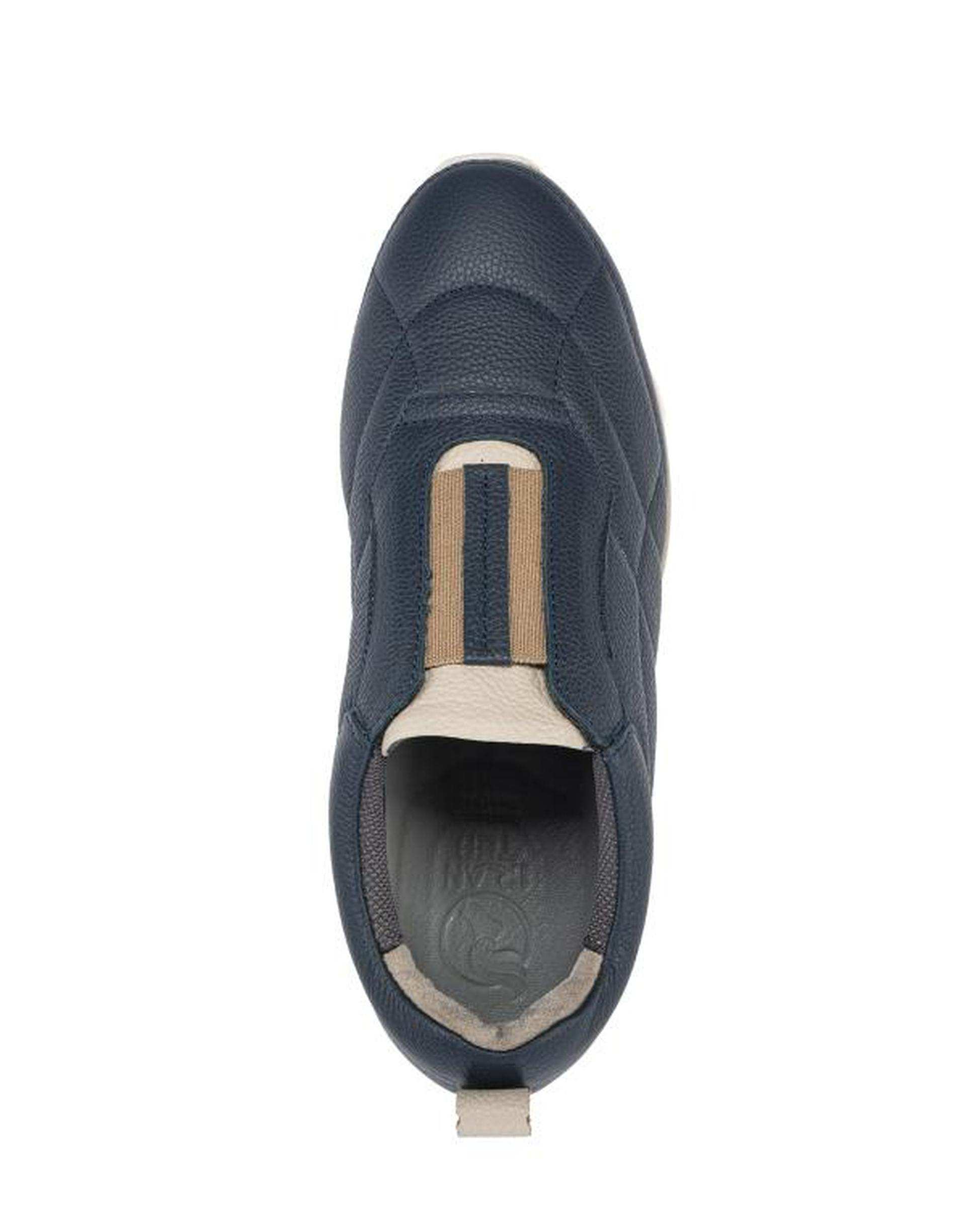 کفش چرم زنانه کژوال سرمه ای ایران طب Iran Teb مدل ابریشم کشی 205131