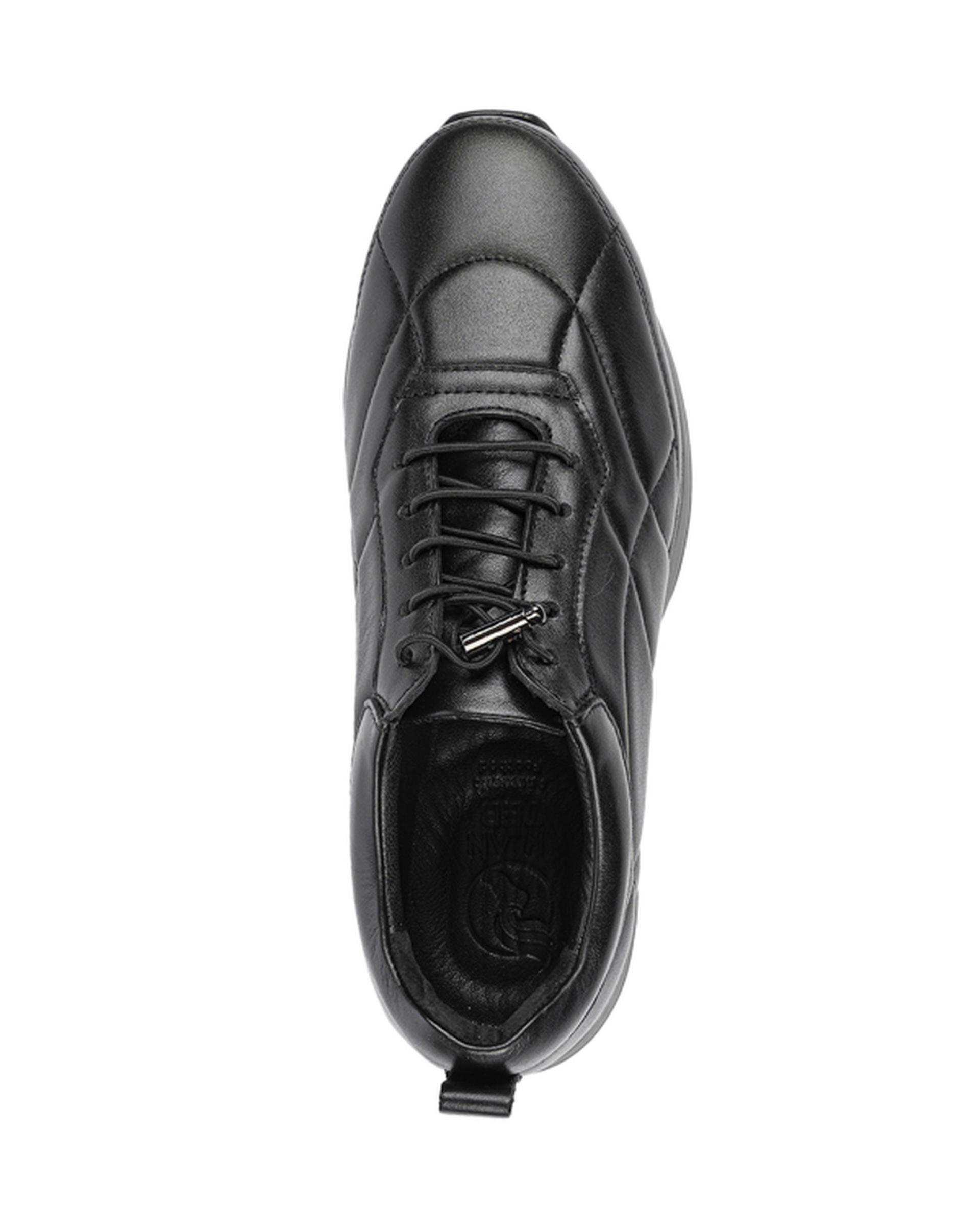 کفش چرم زنانه کژوال مشکی ایران طب Iran Teb مدل ابریشم بندی 203932