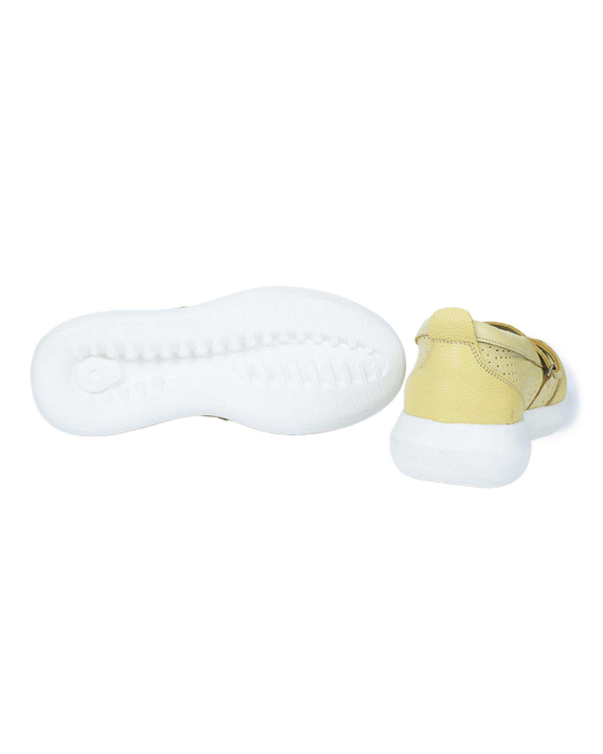 کفش چرم زنانه کژوال زرد لیمویی ایران طب Iran Teb مدل ونوس کد 204630