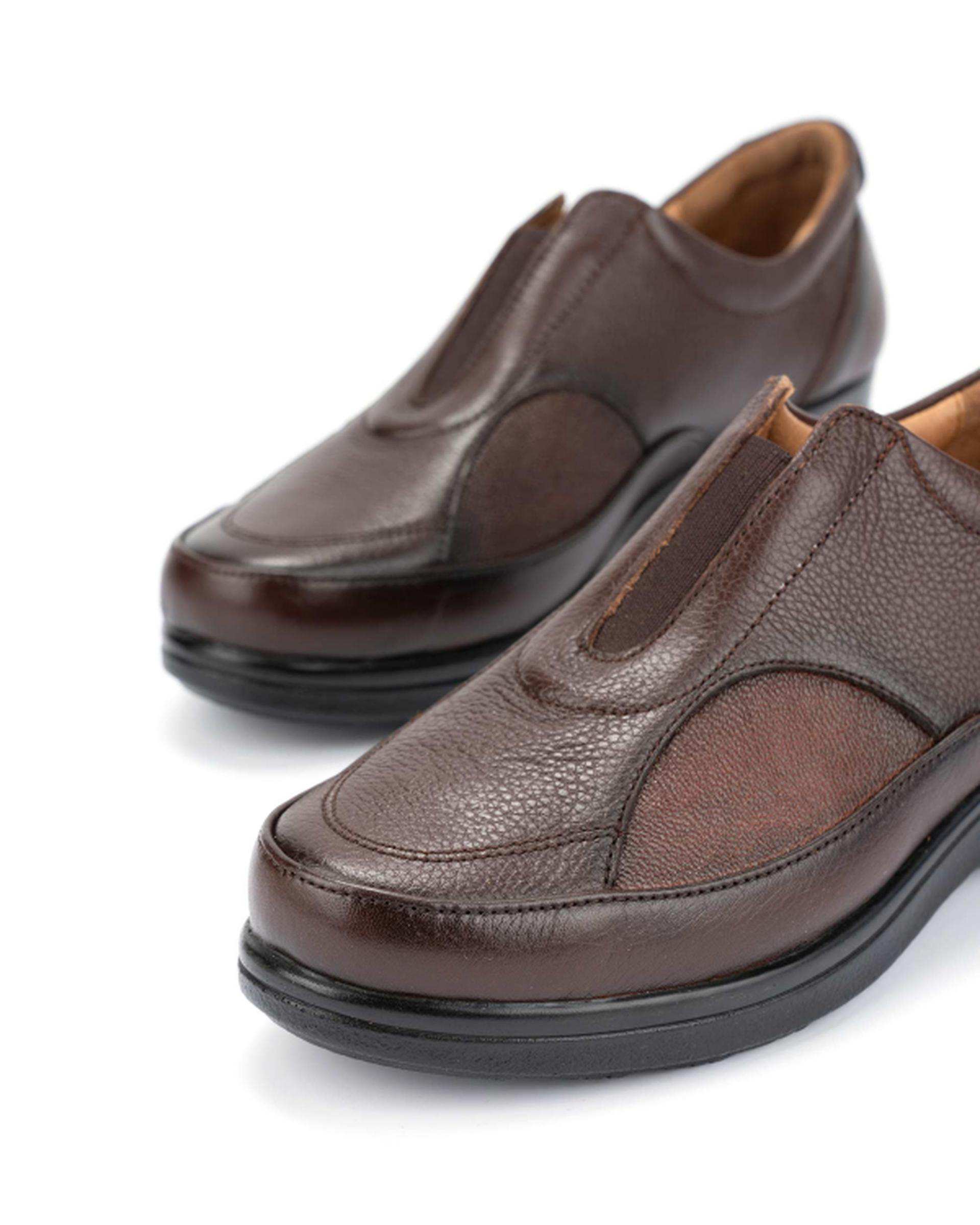 کفش چرم زنانه کژوال قهوه ای ایران طب Iran Teb مدل شفا کد 200497