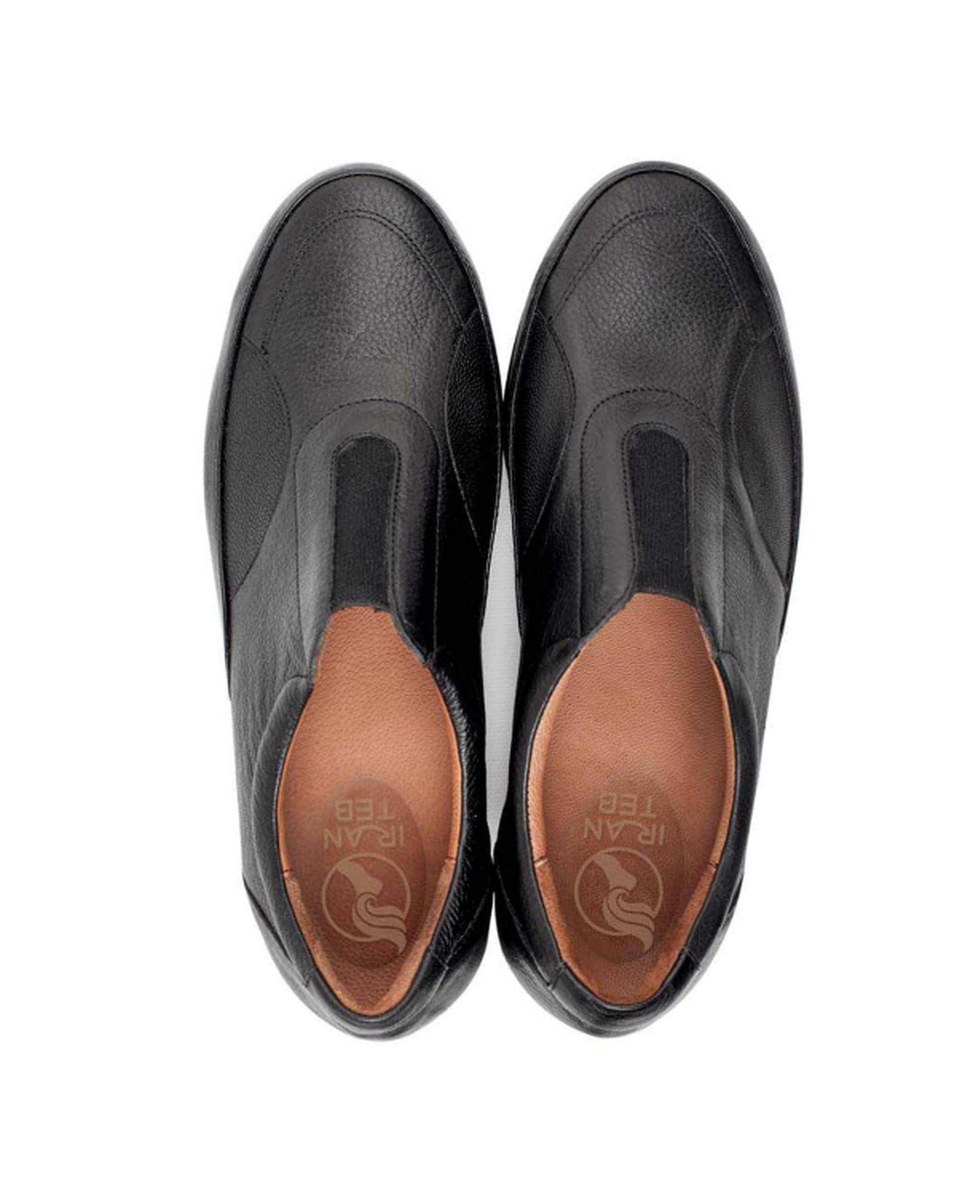 کفش چرم زنانه کژوال مشکی ایران طب Iran Teb مدل شفا کد 200497