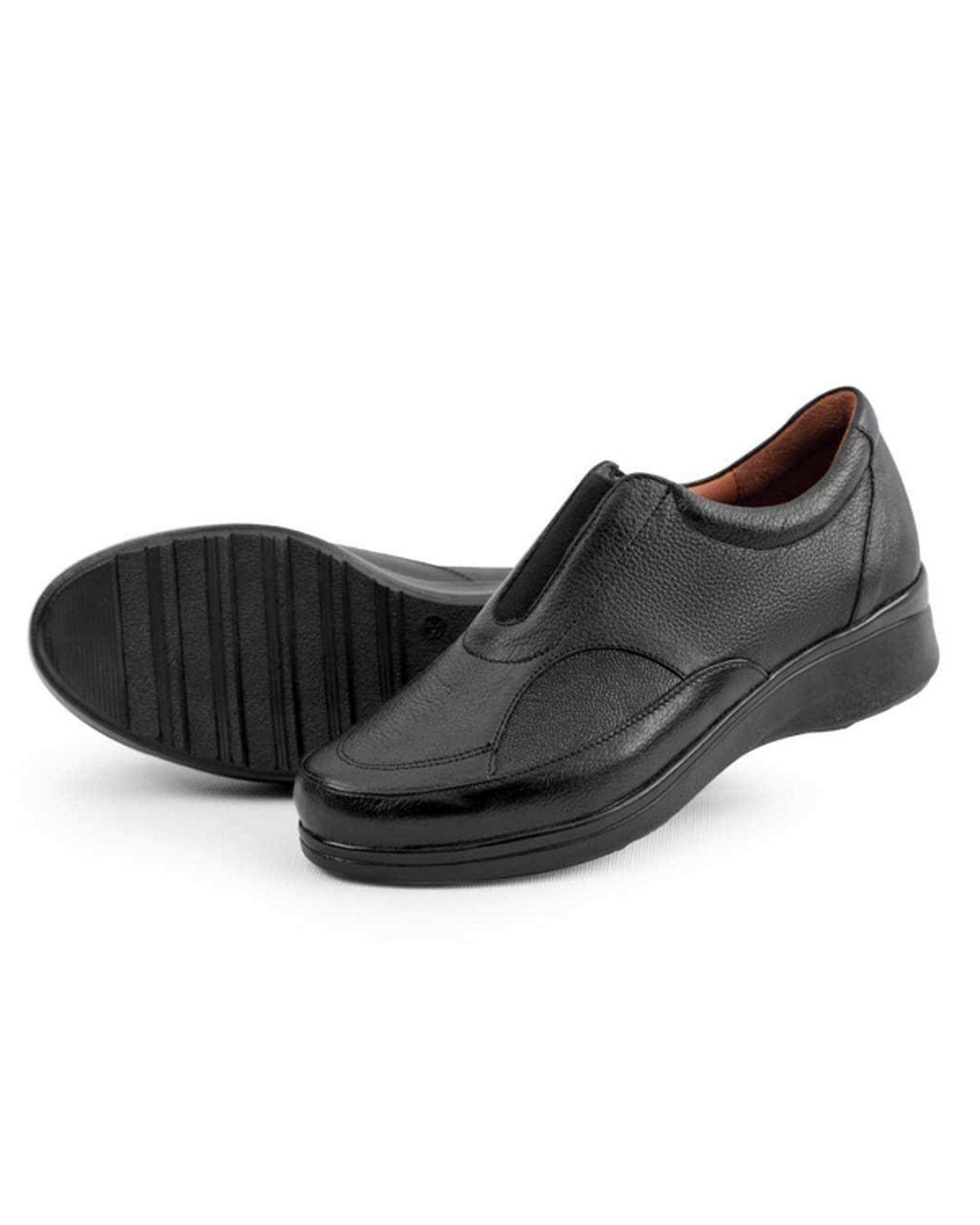 کفش چرم زنانه کژوال مشکی ایران طب Iran Teb مدل شفا کد 200497