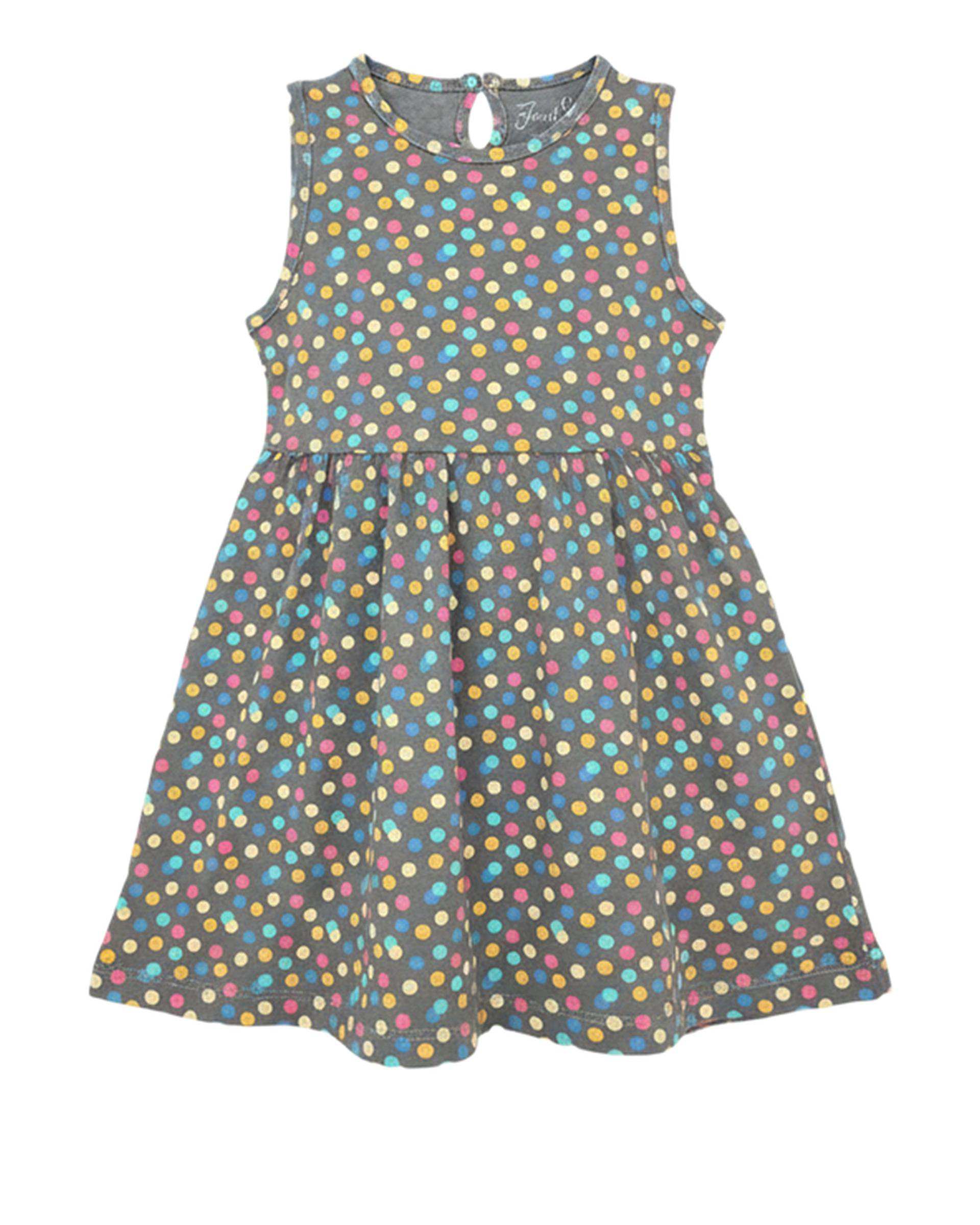 پیراهن دخترانه طوسی فیورلا Fiorella طرح توپی کد 35215