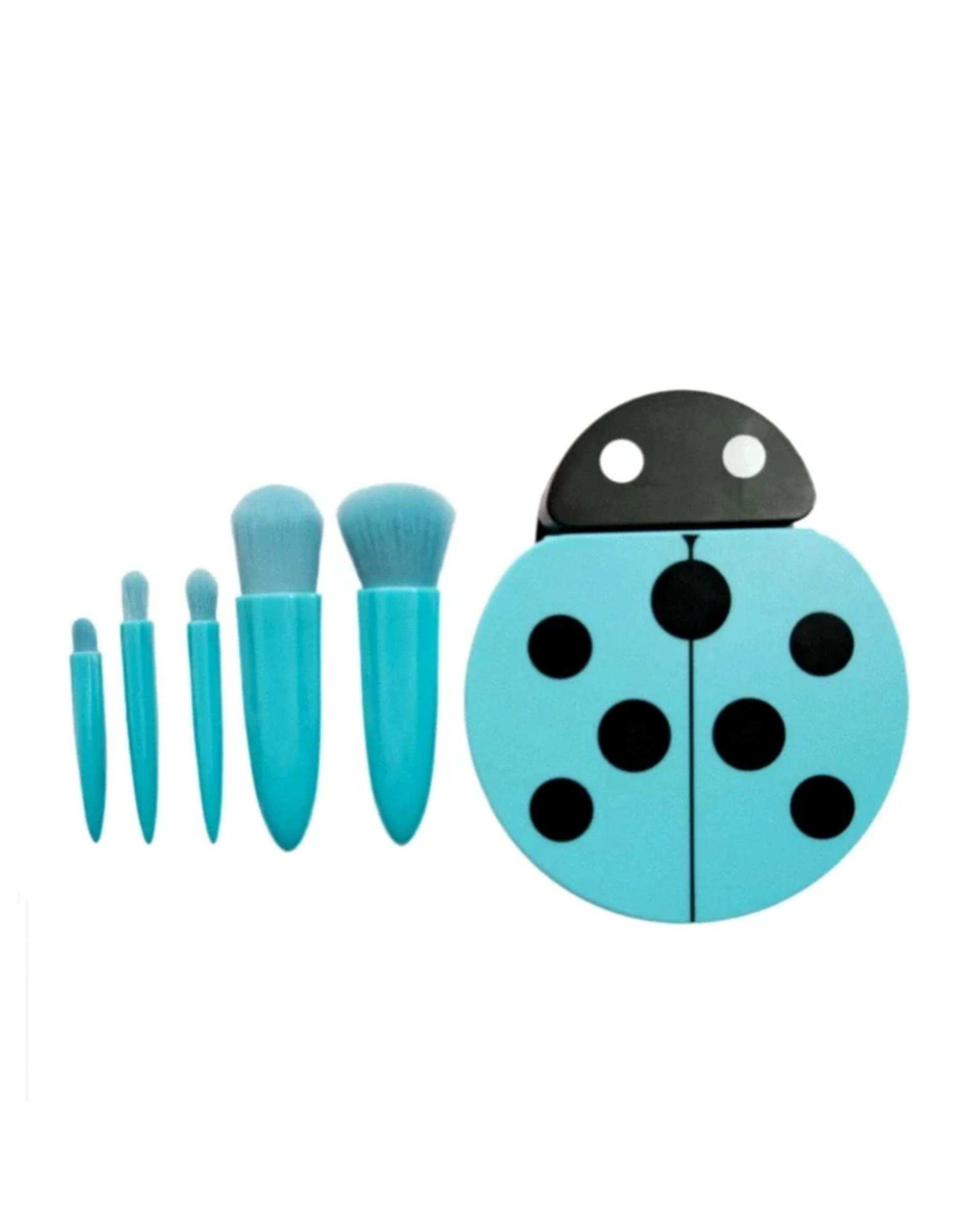 ست براش آرایشی مدل کفشدوزک بسته 5 عددی