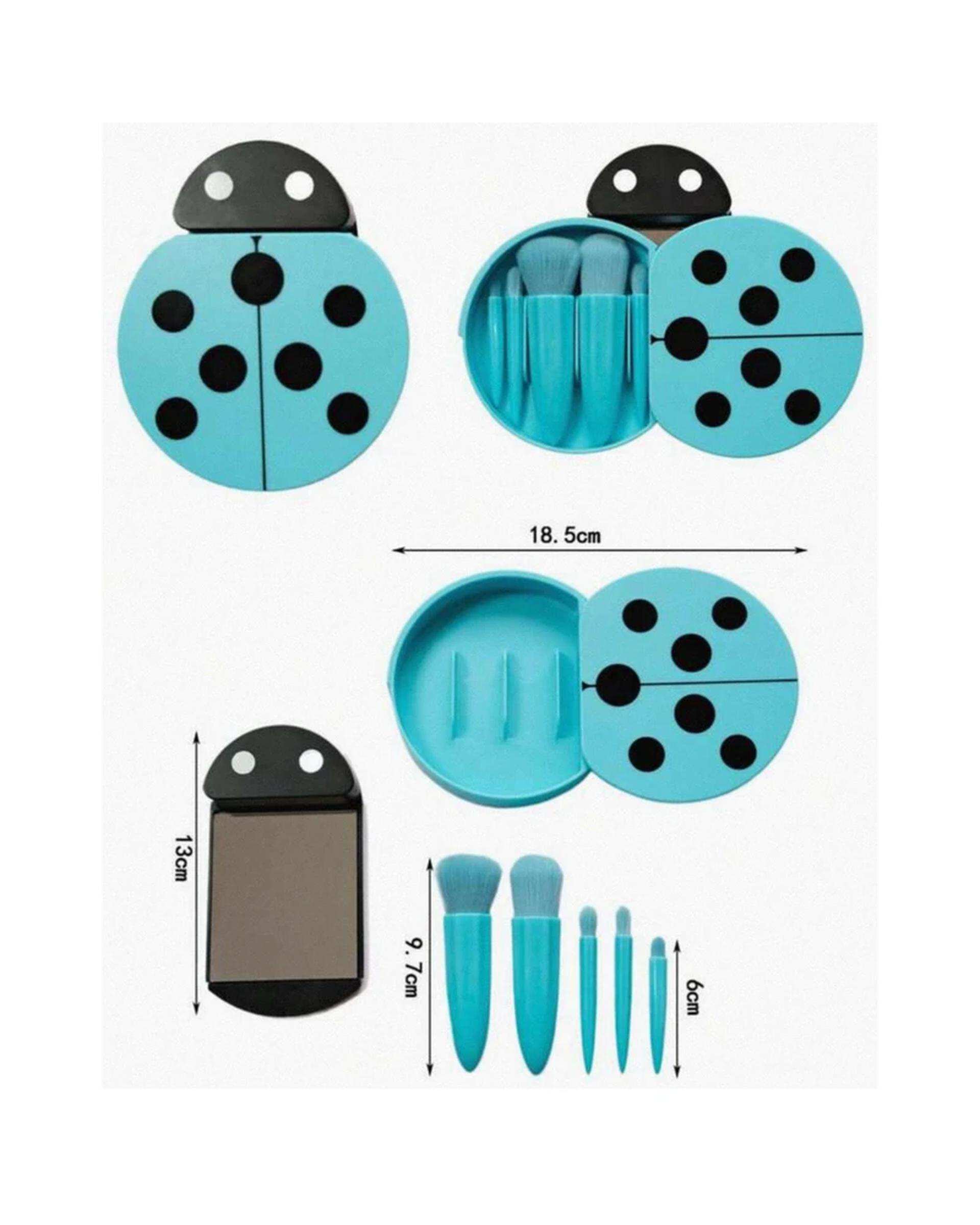 ست براش آرایشی مدل کفشدوزک بسته 5 عددی