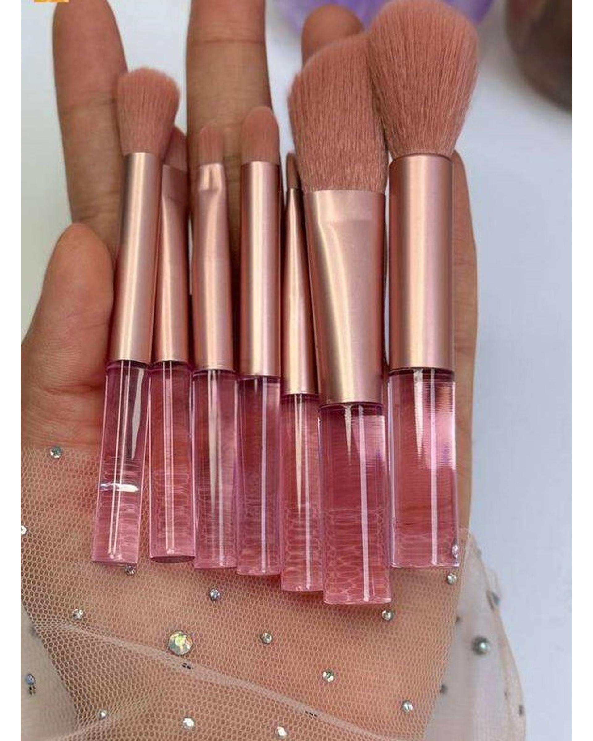 ست براش آرایشی شفاف طرح جوجه مجموعه ۷ عددی