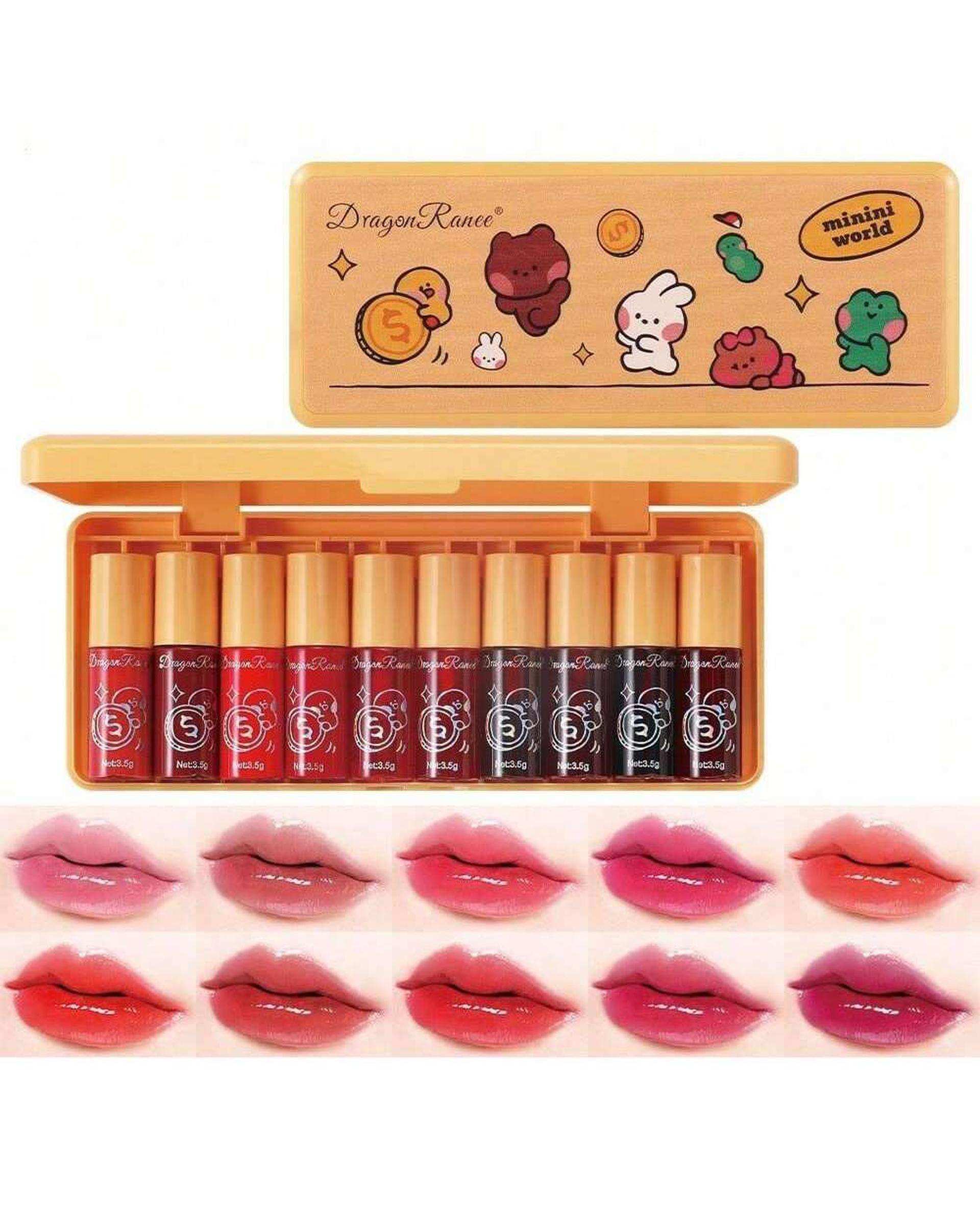 تینت لب و گونه دراگون رانی مدل Minini World بسته 10 عددی