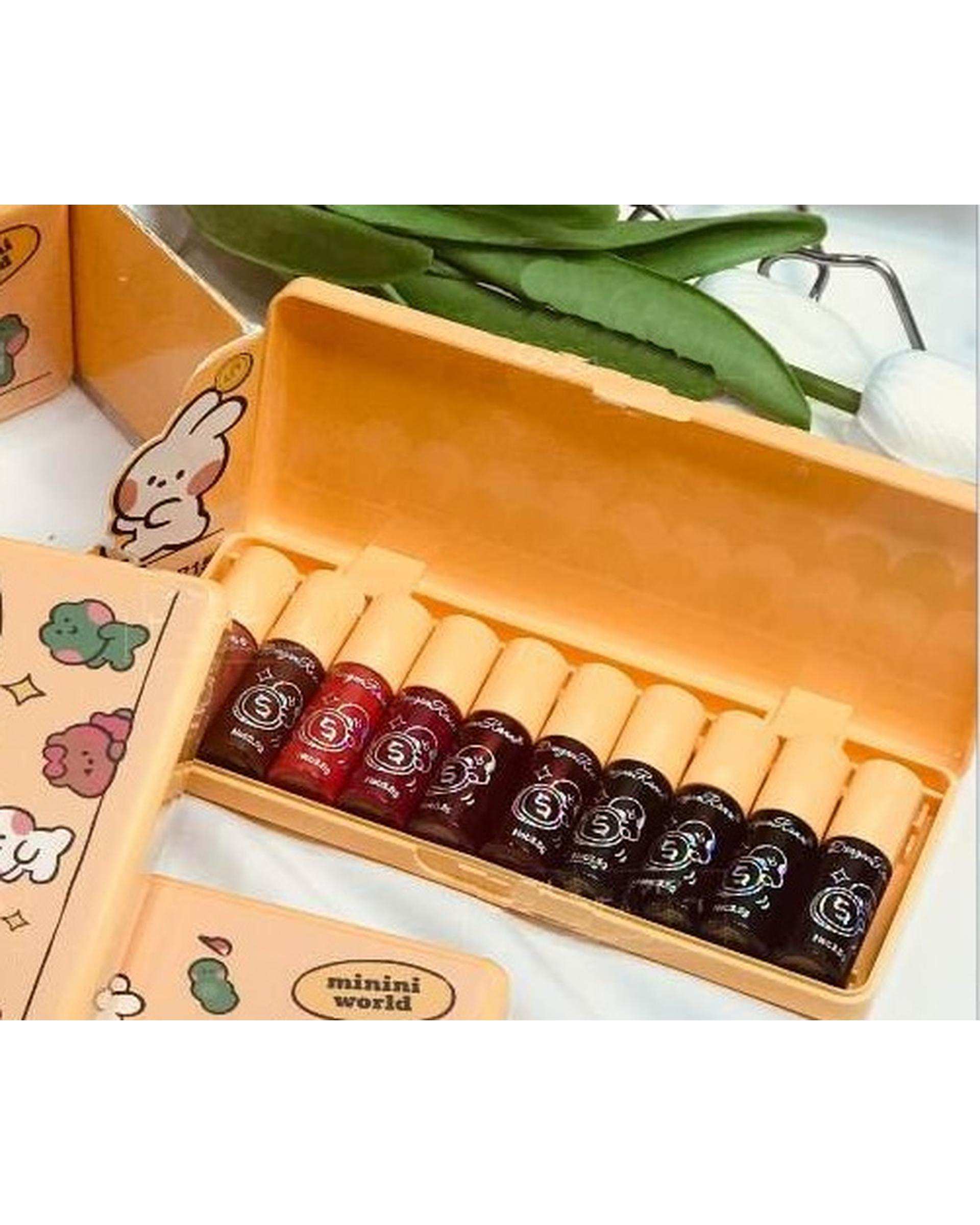 تینت لب و گونه دراگون رانی مدل Minini World بسته 10 عددی