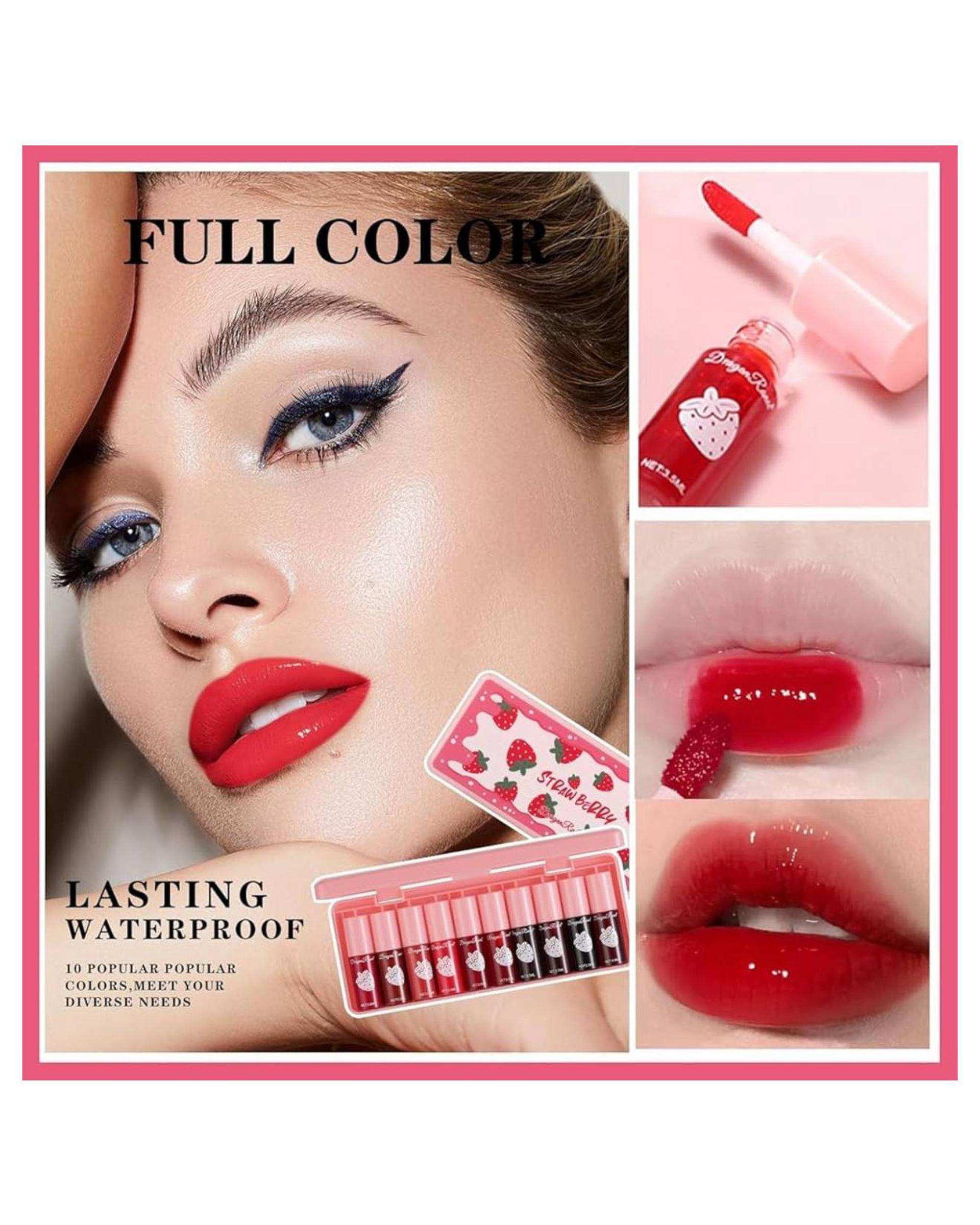 تینت لب و گونه دراگون رانی مدل توت فرنگی Straw Berry بسته 10 عددی