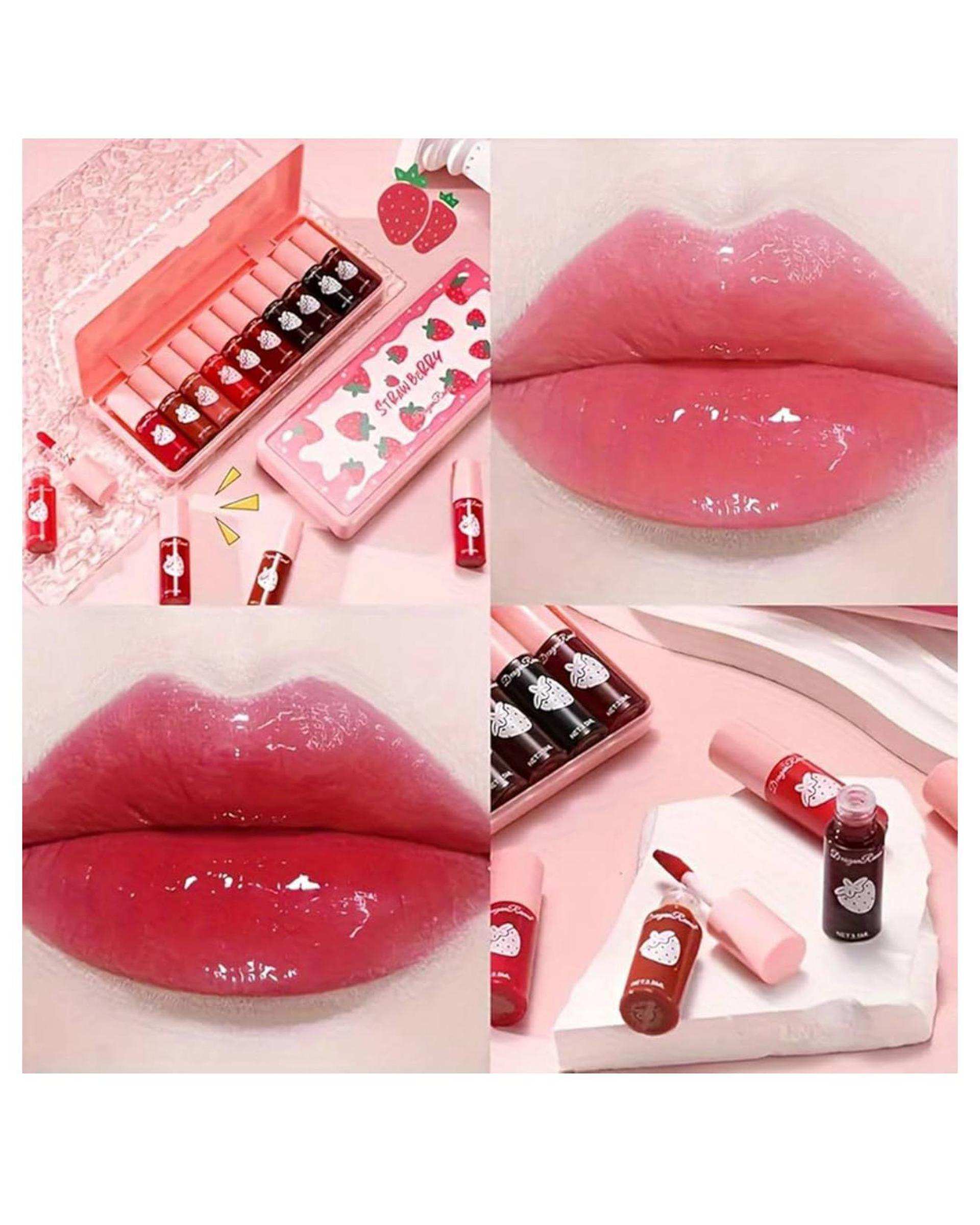 تینت لب و گونه دراگون رانی مدل توت فرنگی Straw Berry بسته 10 عددی