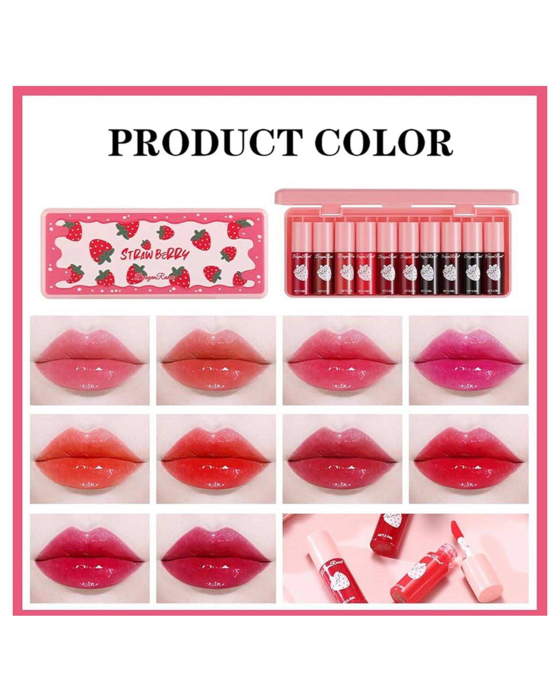 تینت لب و گونه دراگون رانی مدل توت فرنگی Straw Berry بسته 10 عددی