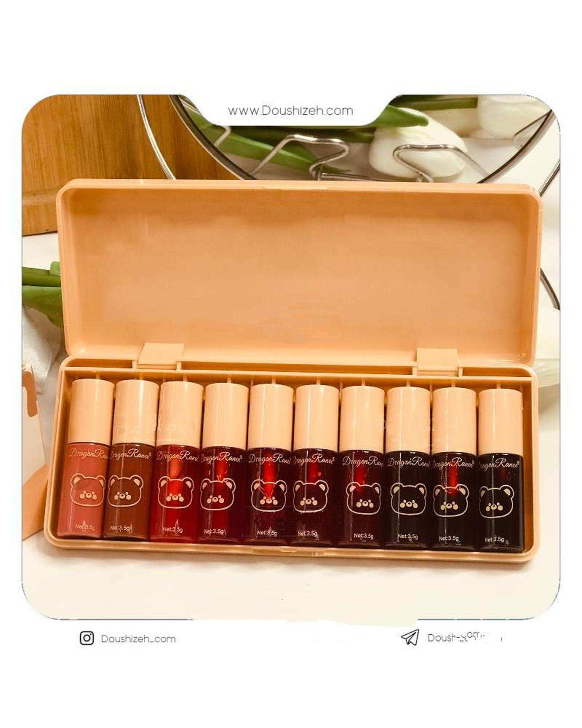 تینت لب و گونه دراگون رانی مدل خرسی بسته 10 عددی