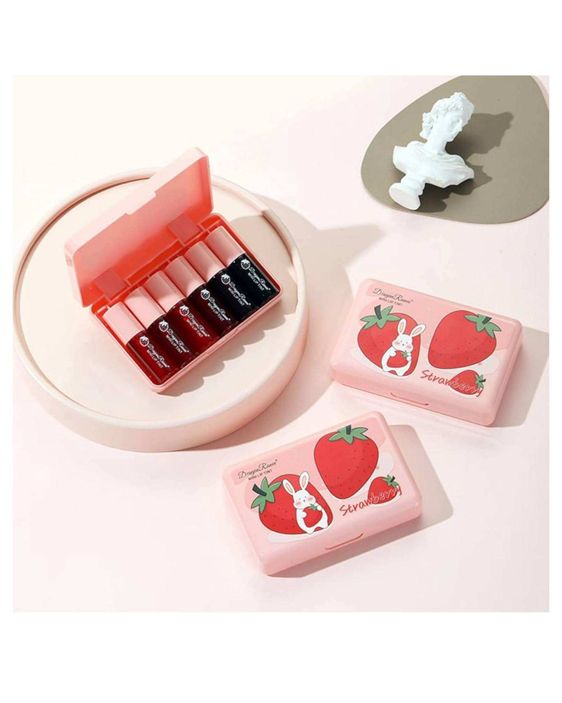 تینت لب و گونه دراگون رانی مدل توت فرنگی بسته 6 عددی