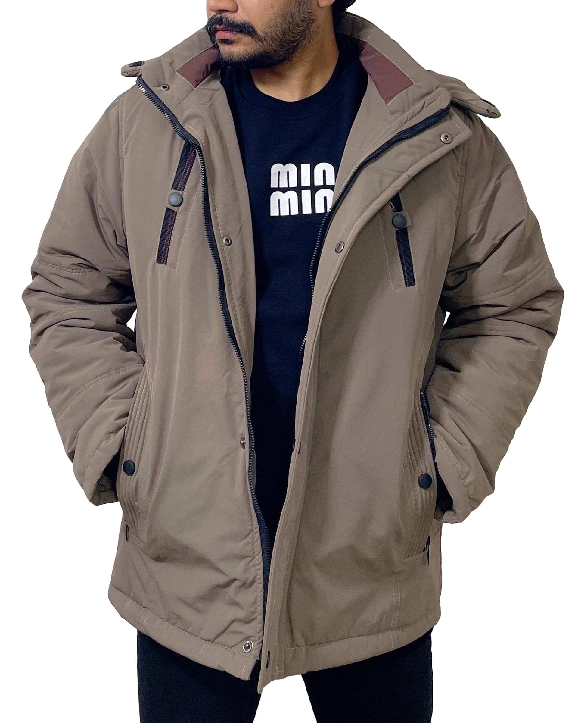 کاپشن مردانه کتان ضد آب نسکافه ای دیورسو Diverso کد 4835