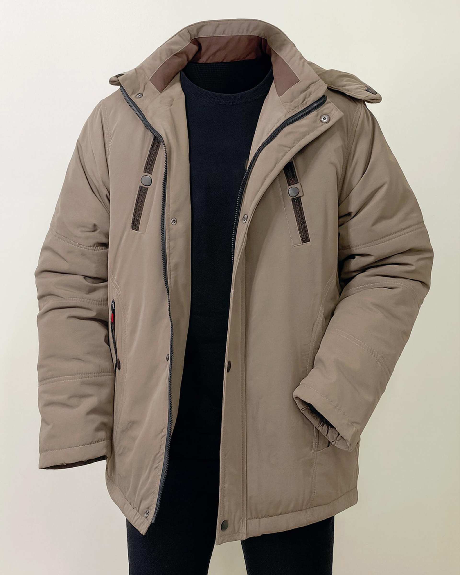 کاپشن مردانه کتان ضد آب نسکافه ای دیورسو Diverso کد 4835