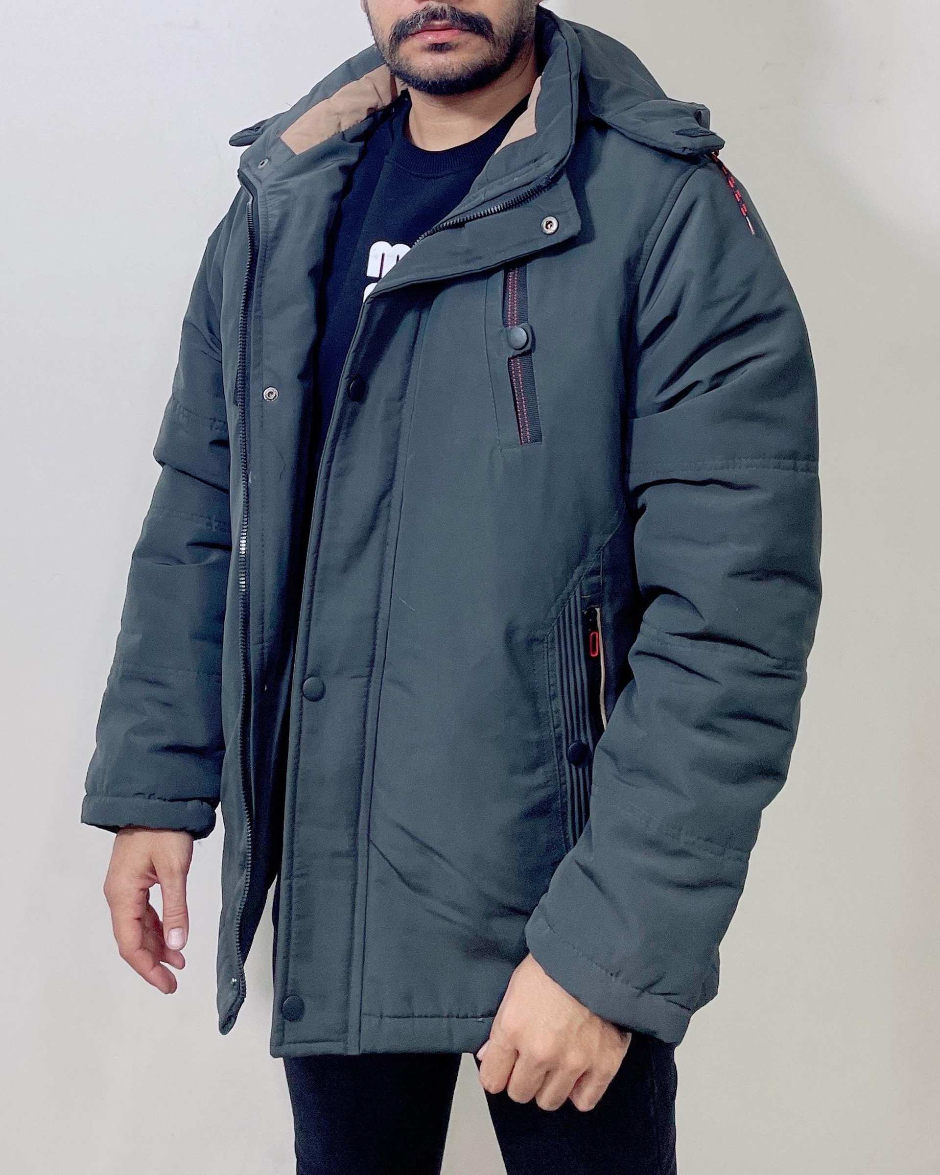 کاپشن مردانه کتان ضد آب سبز یشمی دیورسو Diverso کد 4836