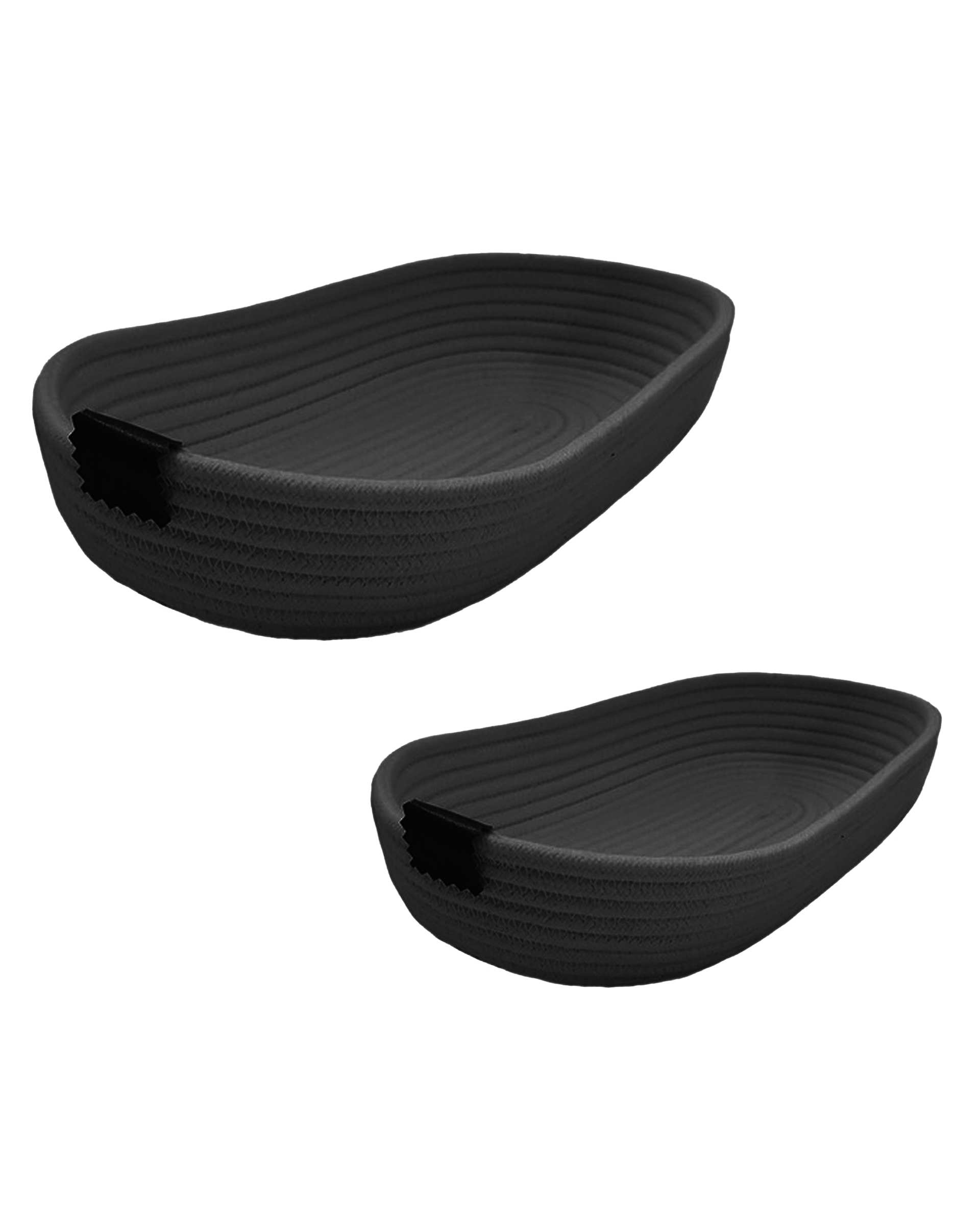 سبد نان و سبزی بیضی نوک مدادی مدل قیطان دوزی بسته 2 عددی