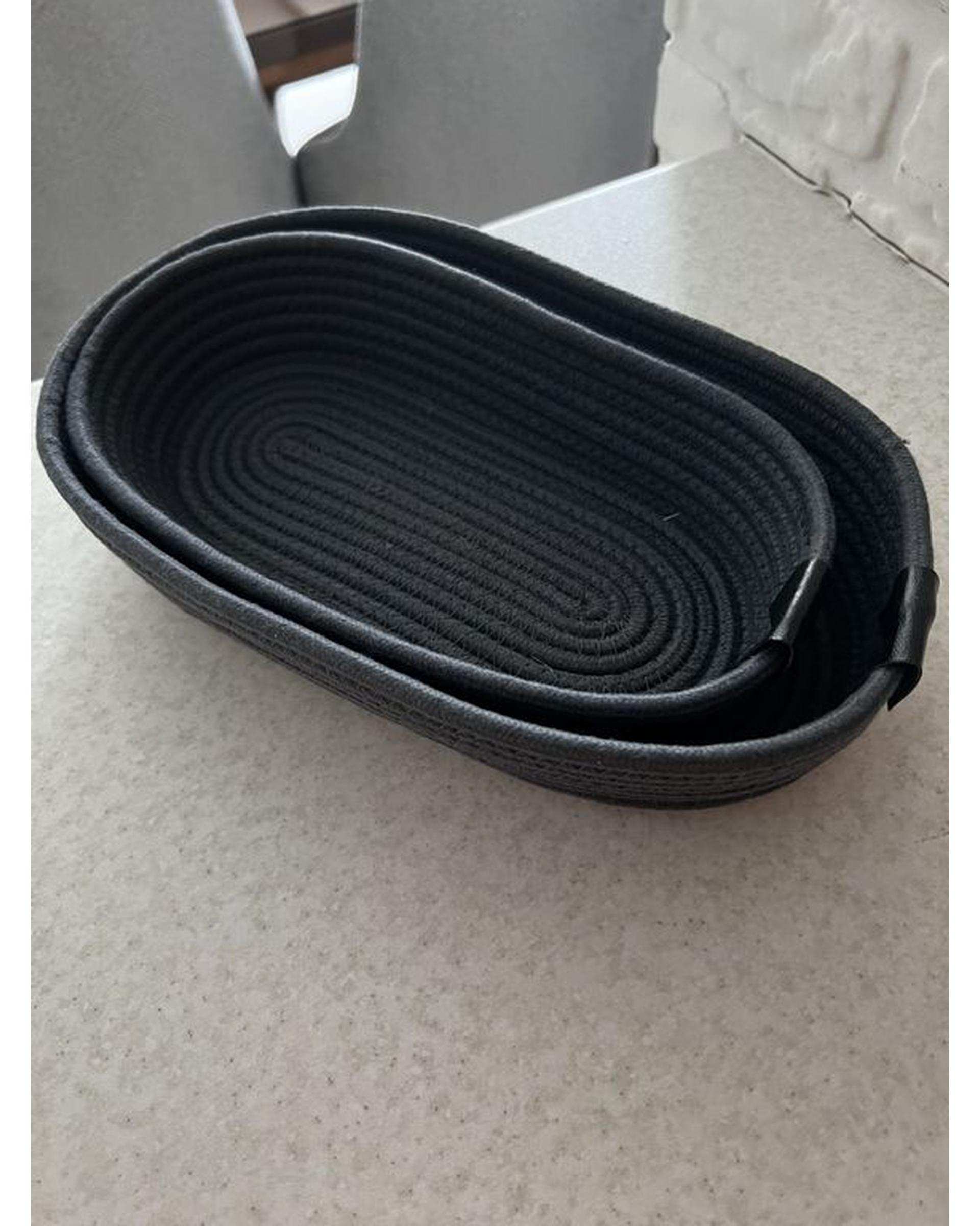 سبد نان و سبزی بیضی نوک مدادی مدل قیطان دوزی بسته 2 عددی