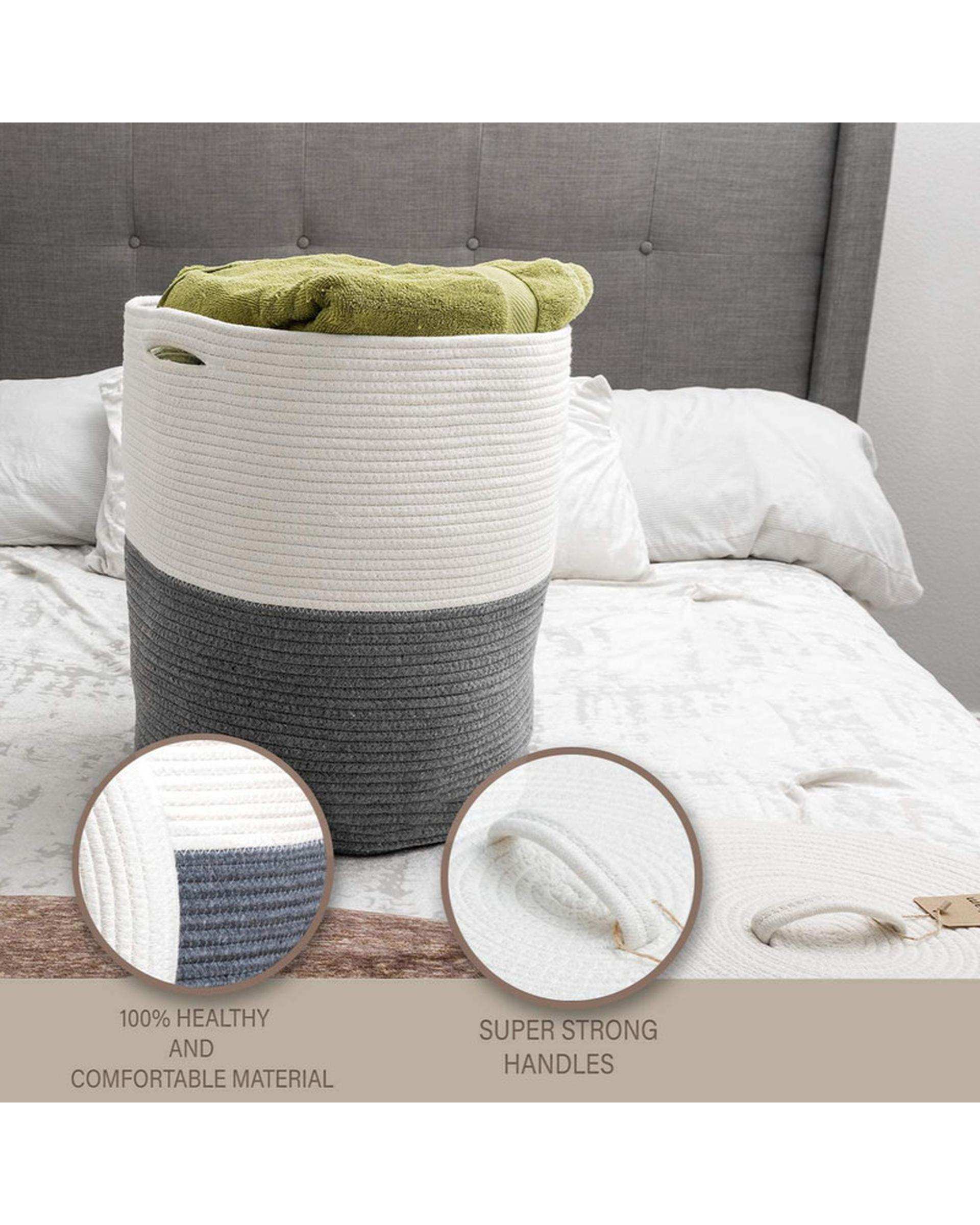 سبد لباس نوک مدادی سفید مدل C2