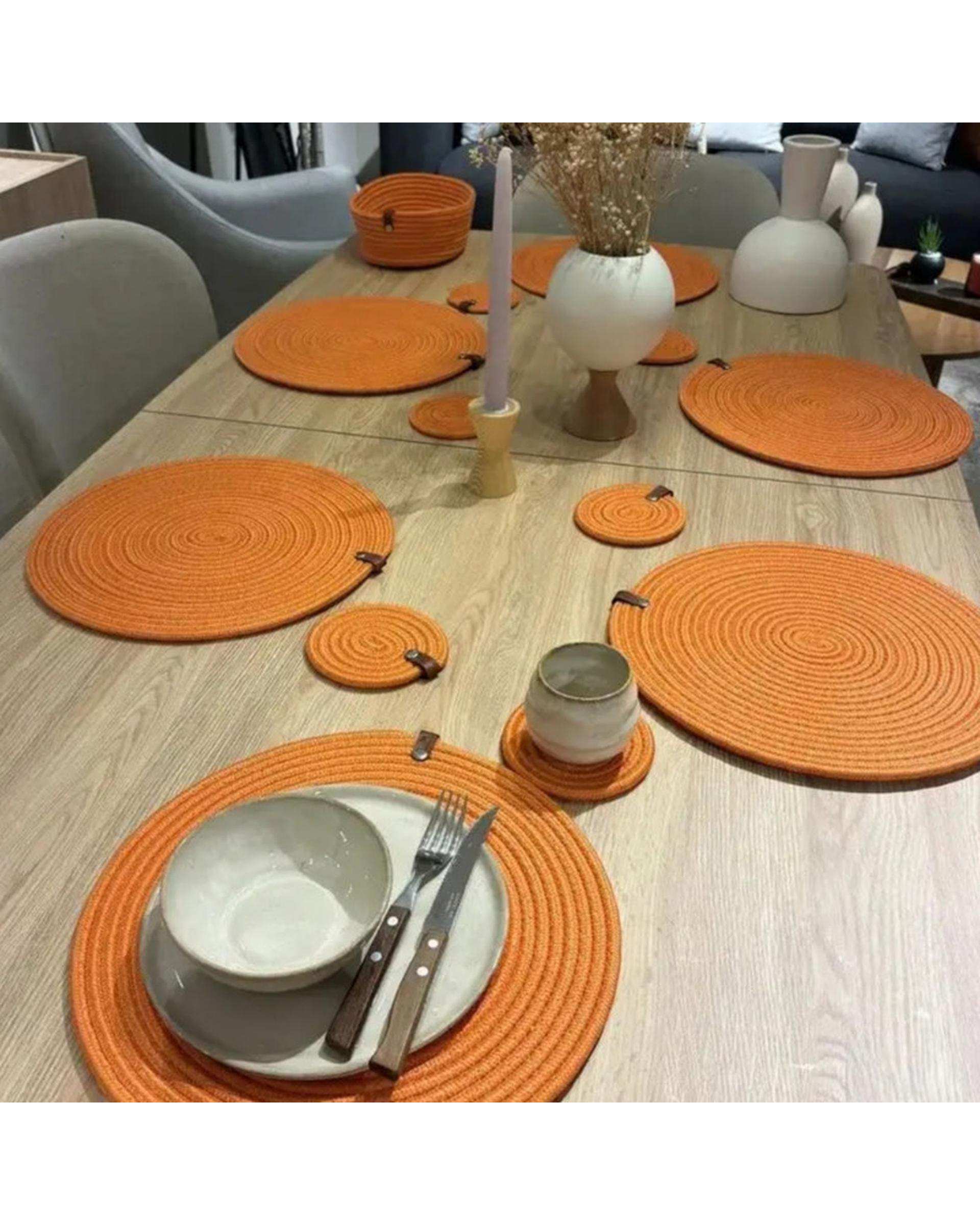 زیر بشقابی نارنجی مدل Yb4 بسته 13 عددی