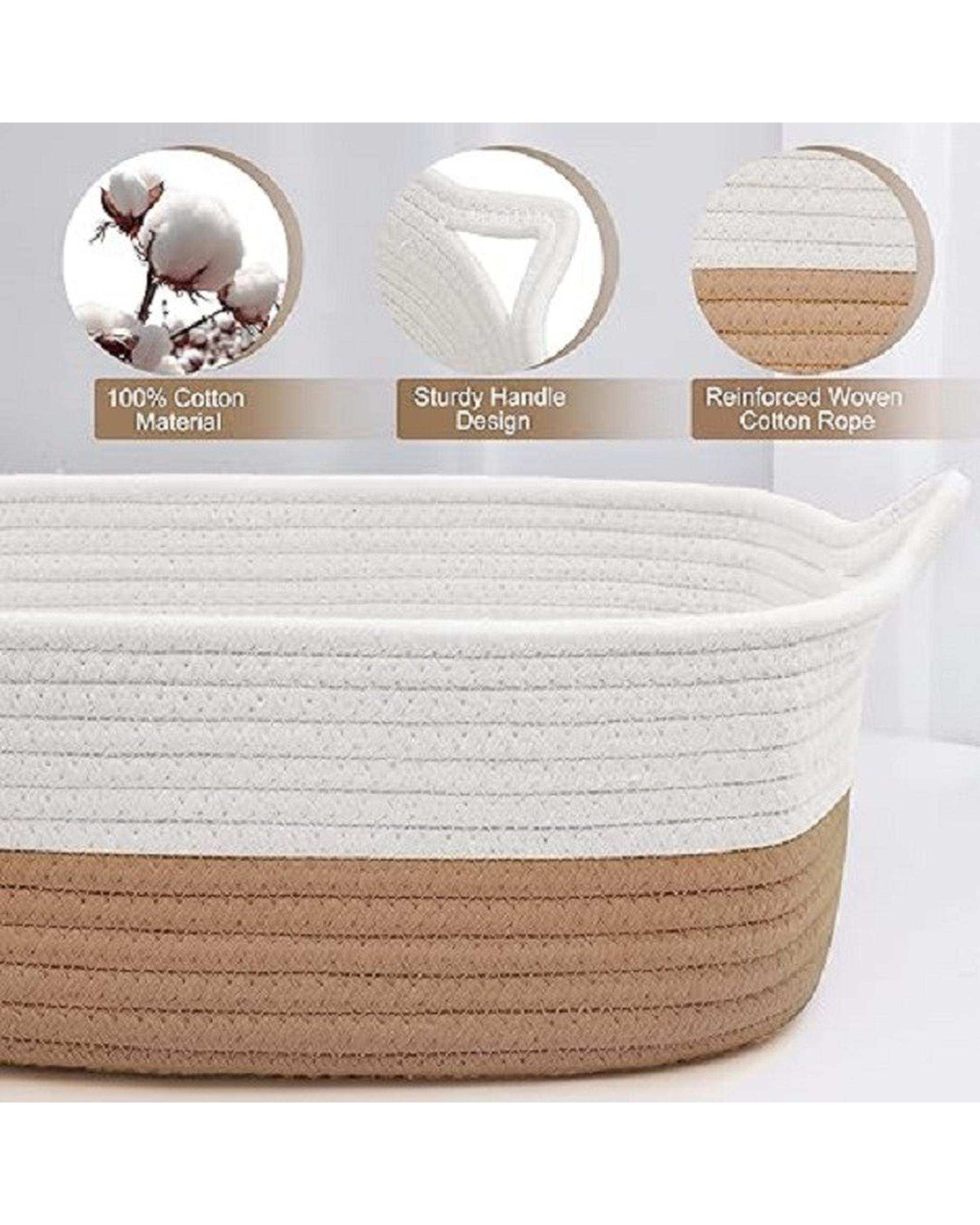 سبد کپو بافی طوسی سفید مدل fd