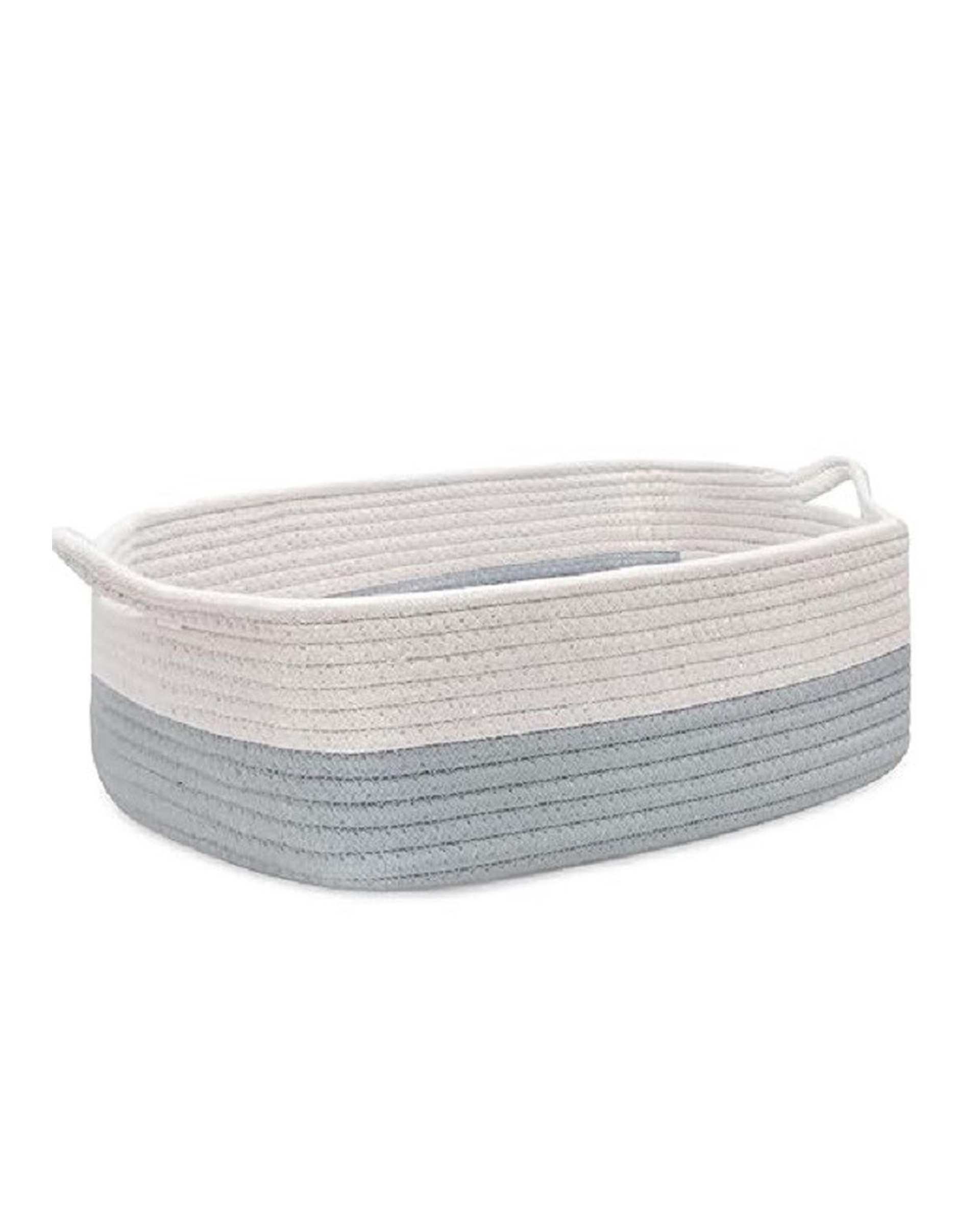 سبد کپو بافی طوسی سفید مدل fd