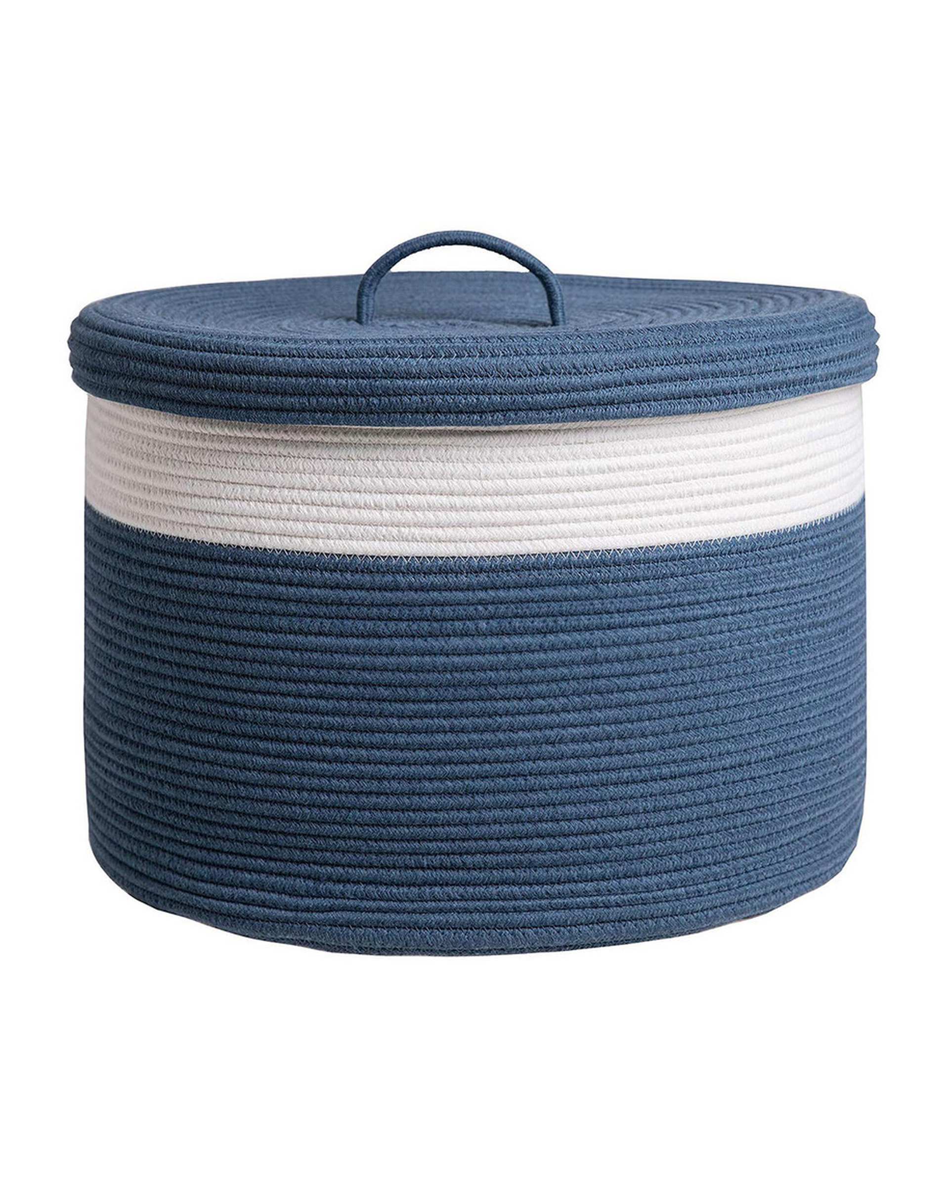 سبد لباس سرمه ای سفید مدل s141