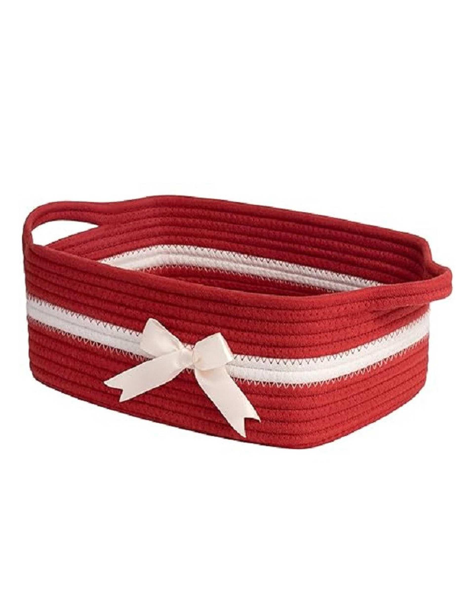 سبد کپو بافی قرمز مدل پاپیون