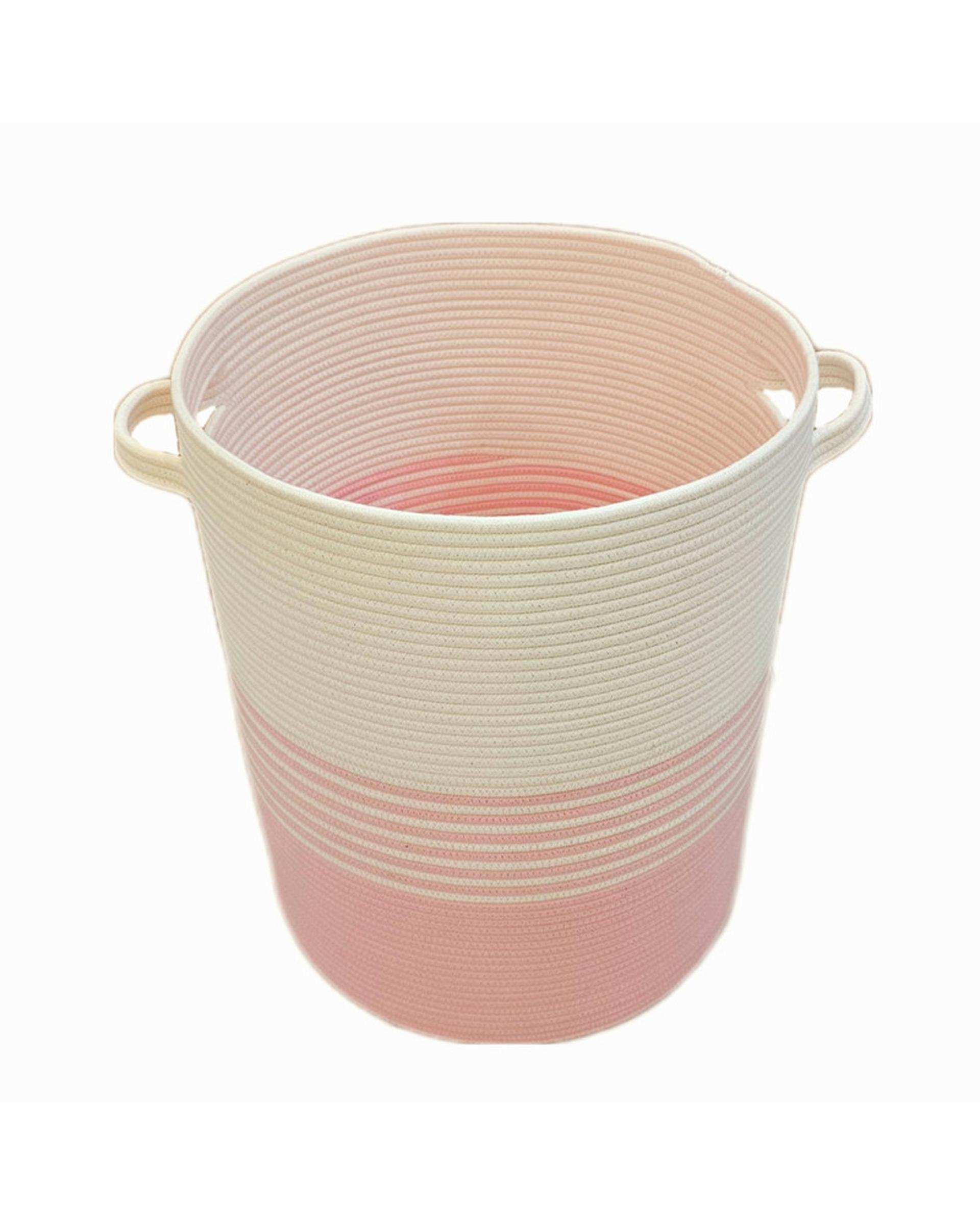 سبد لباس صورتی سفید مدل N2