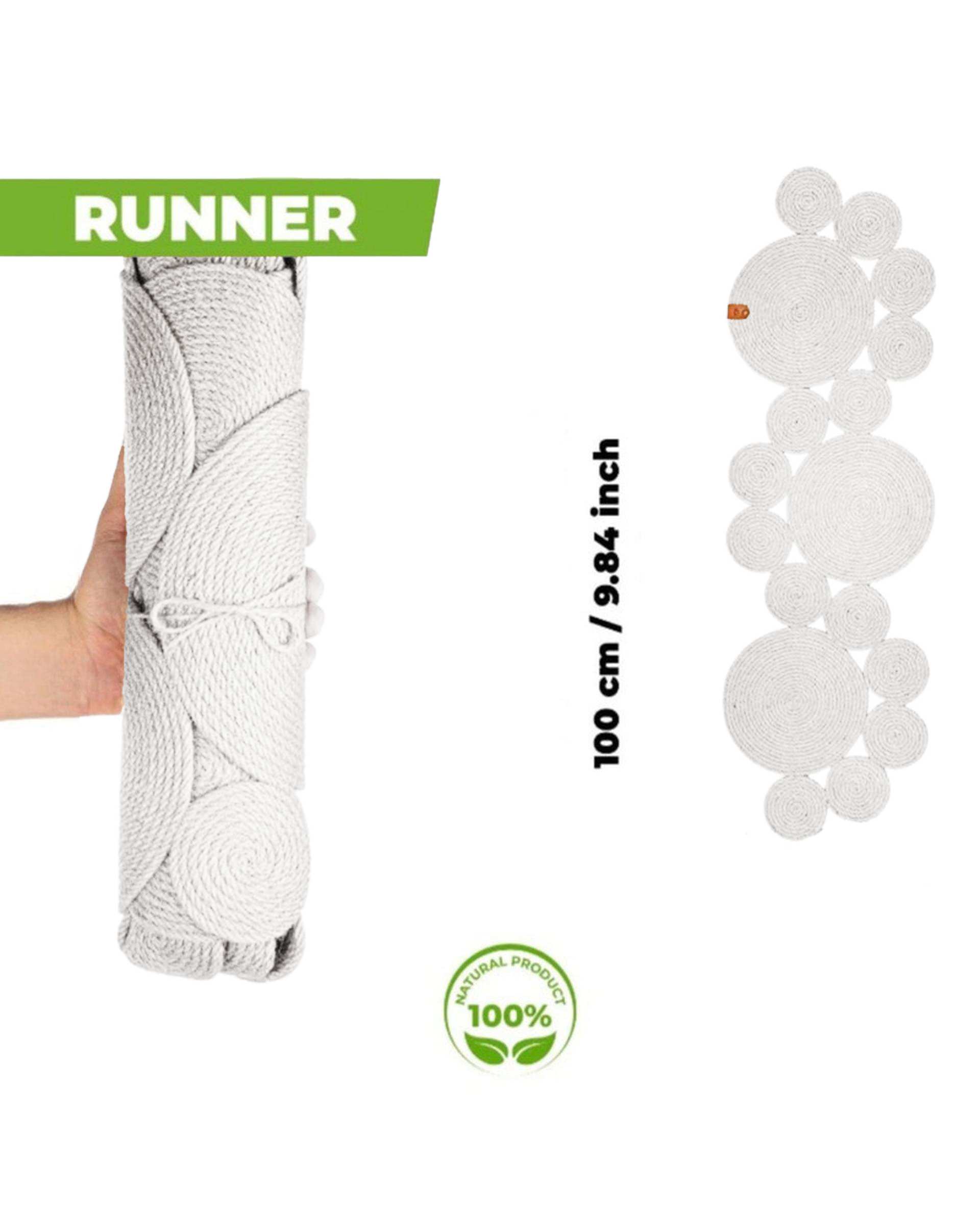 رانر سفید مدل قیطانی