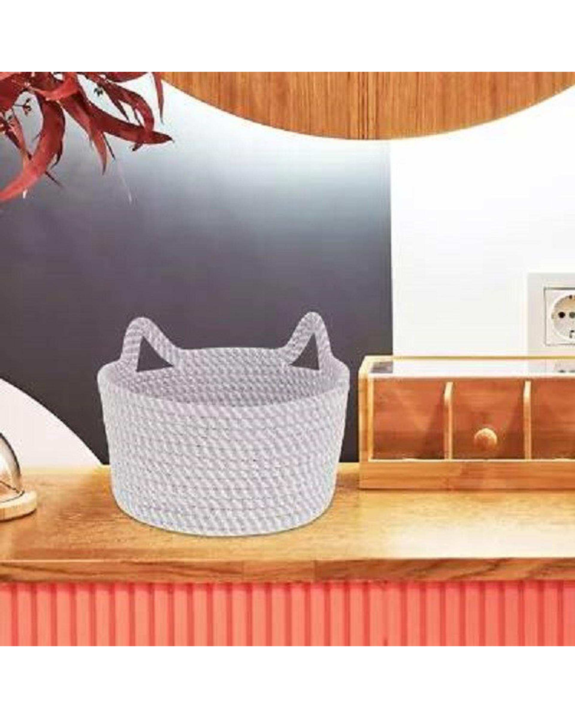 سبد نظم دهنده طوسی سفید راه راه مدل زبرا