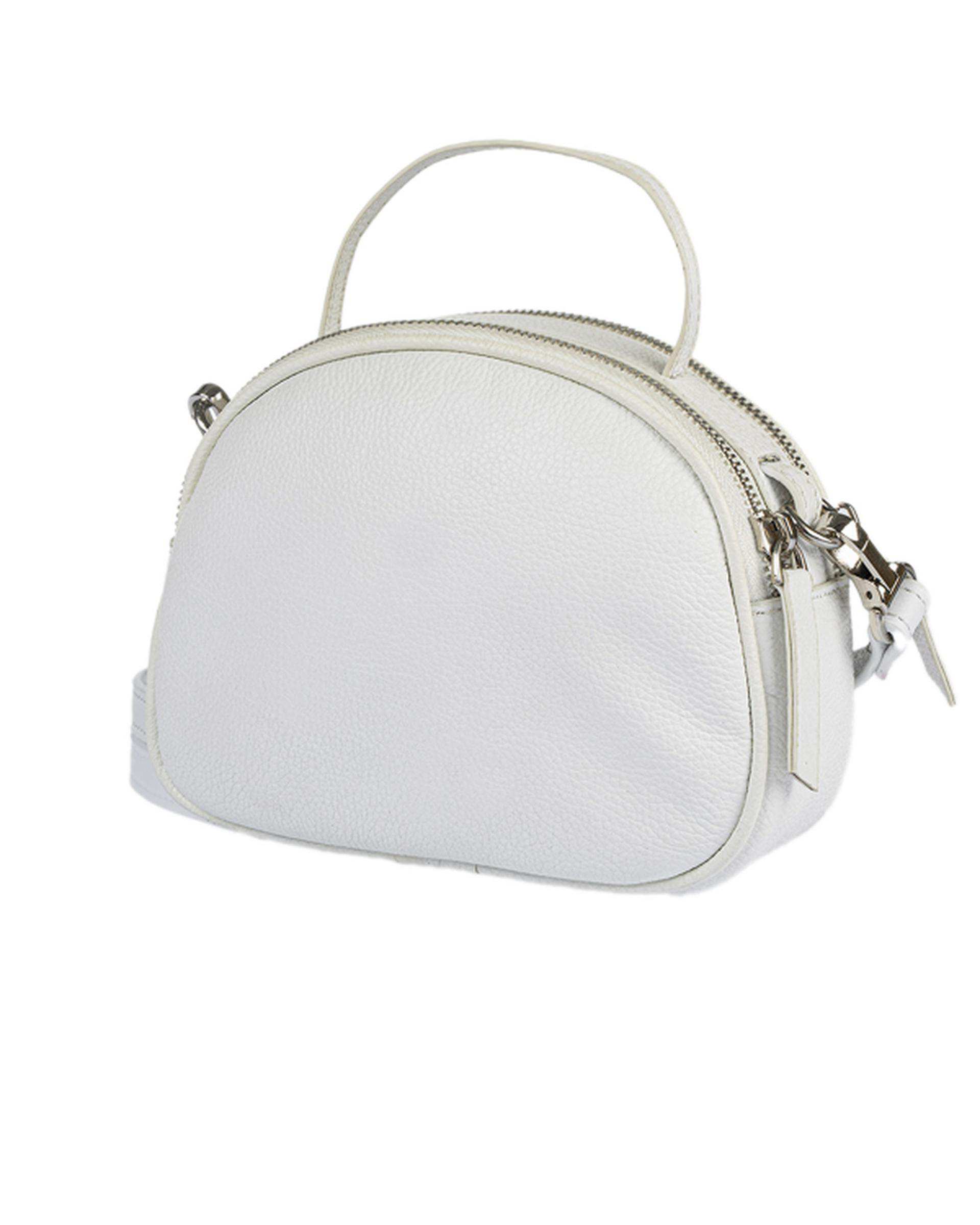 کیف چرم دوشی زنانه سفید ایران طب Iran Teb مدل فمیلی کد 07