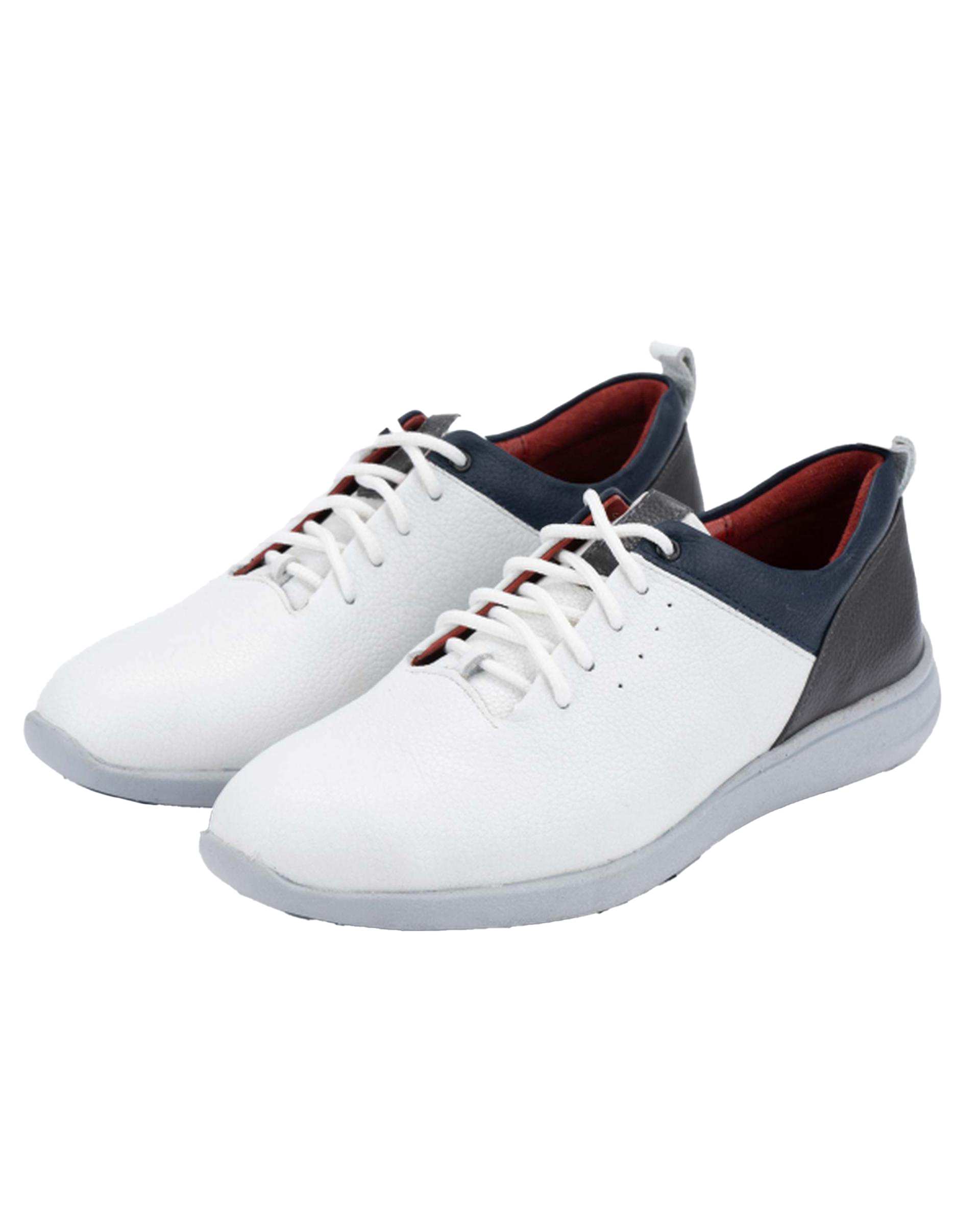 کفش چرم زنانه کژوال سفید ایران طب Iran Teb مدل اکو بندی کد 200100