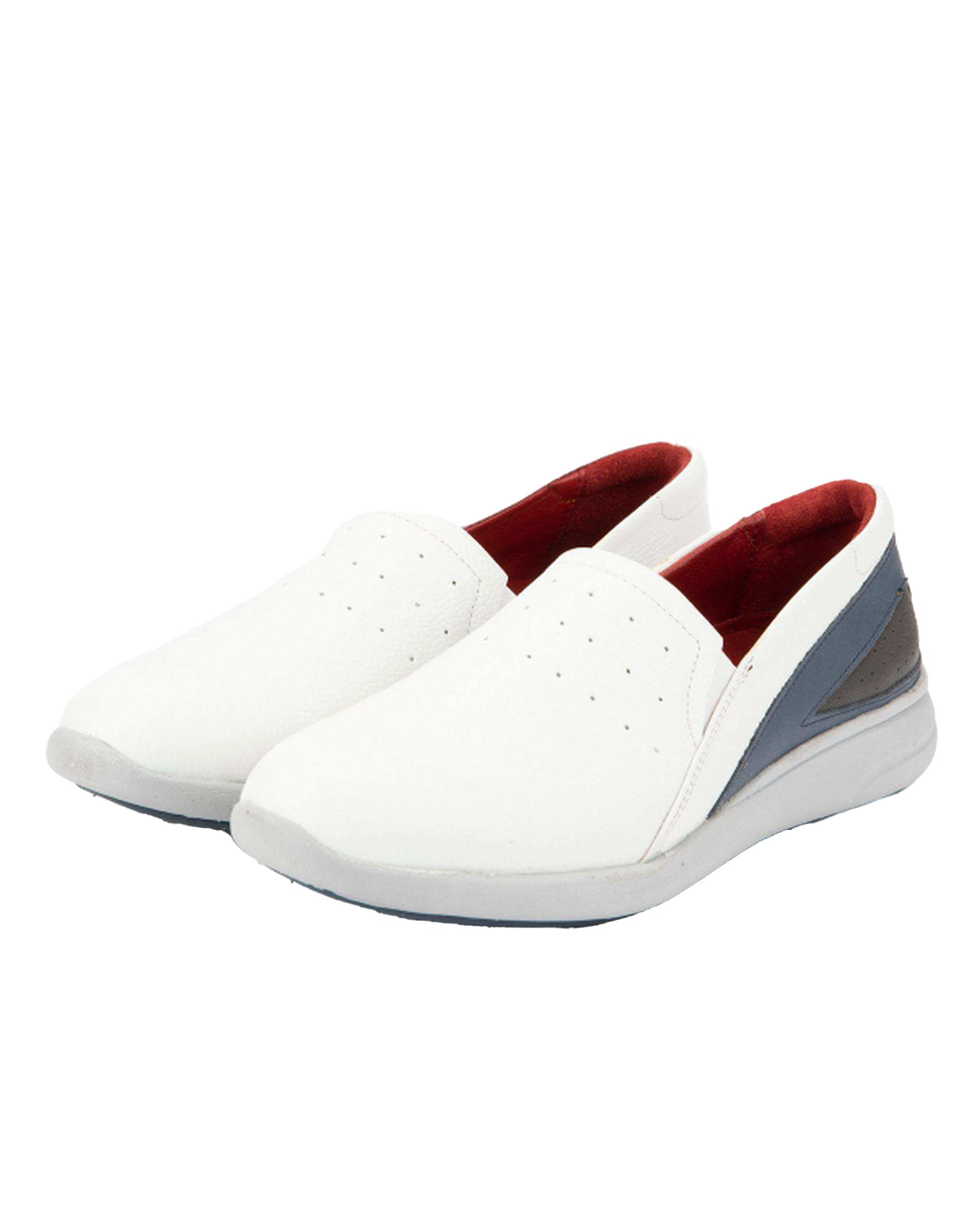 کفش چرم زنانه سفید ایران طب Iran Teb مدل اکو کد 20040