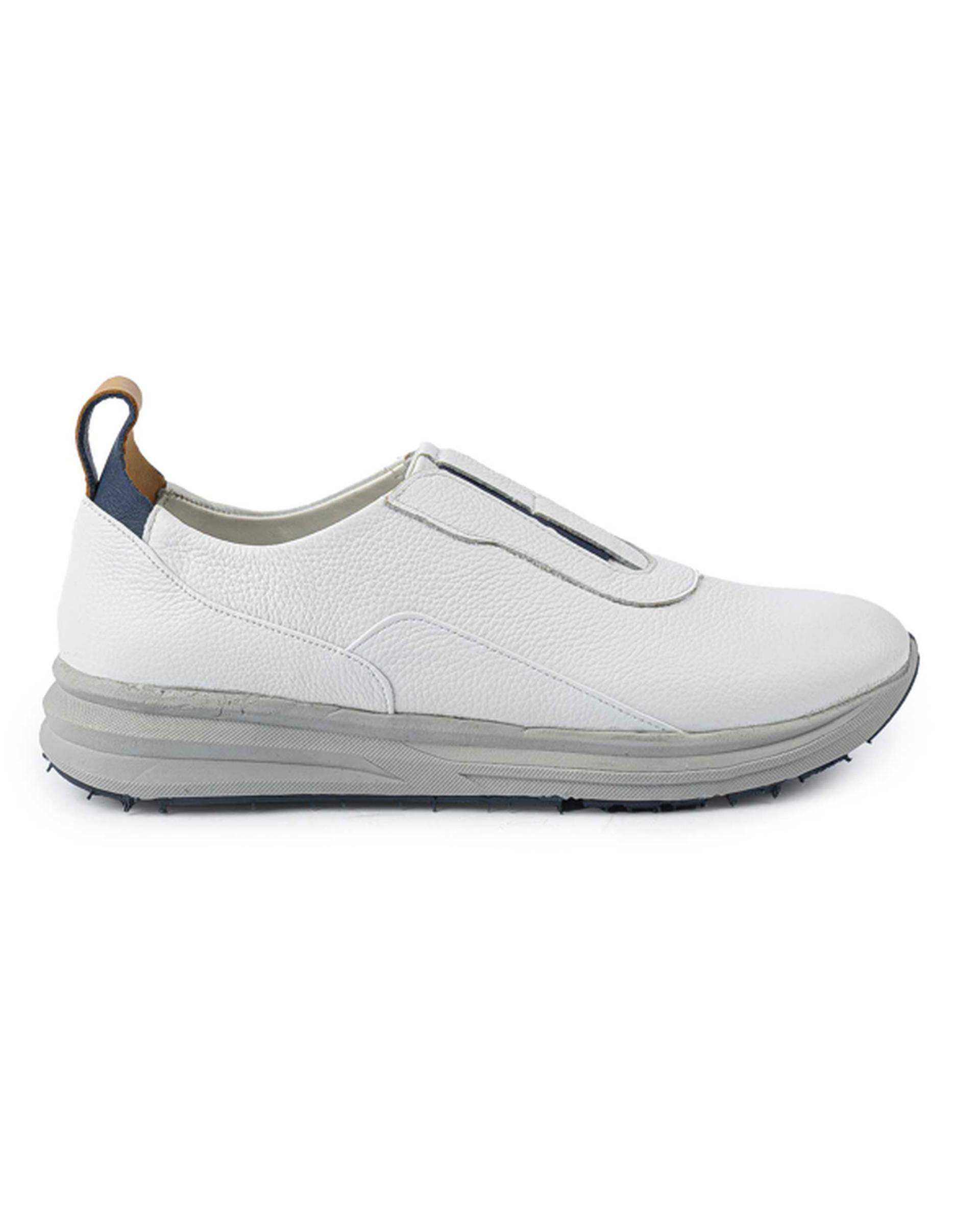 کفش چرم زنانه سفید ایران طب Iranteb مدل کلارا کشی کد 20190