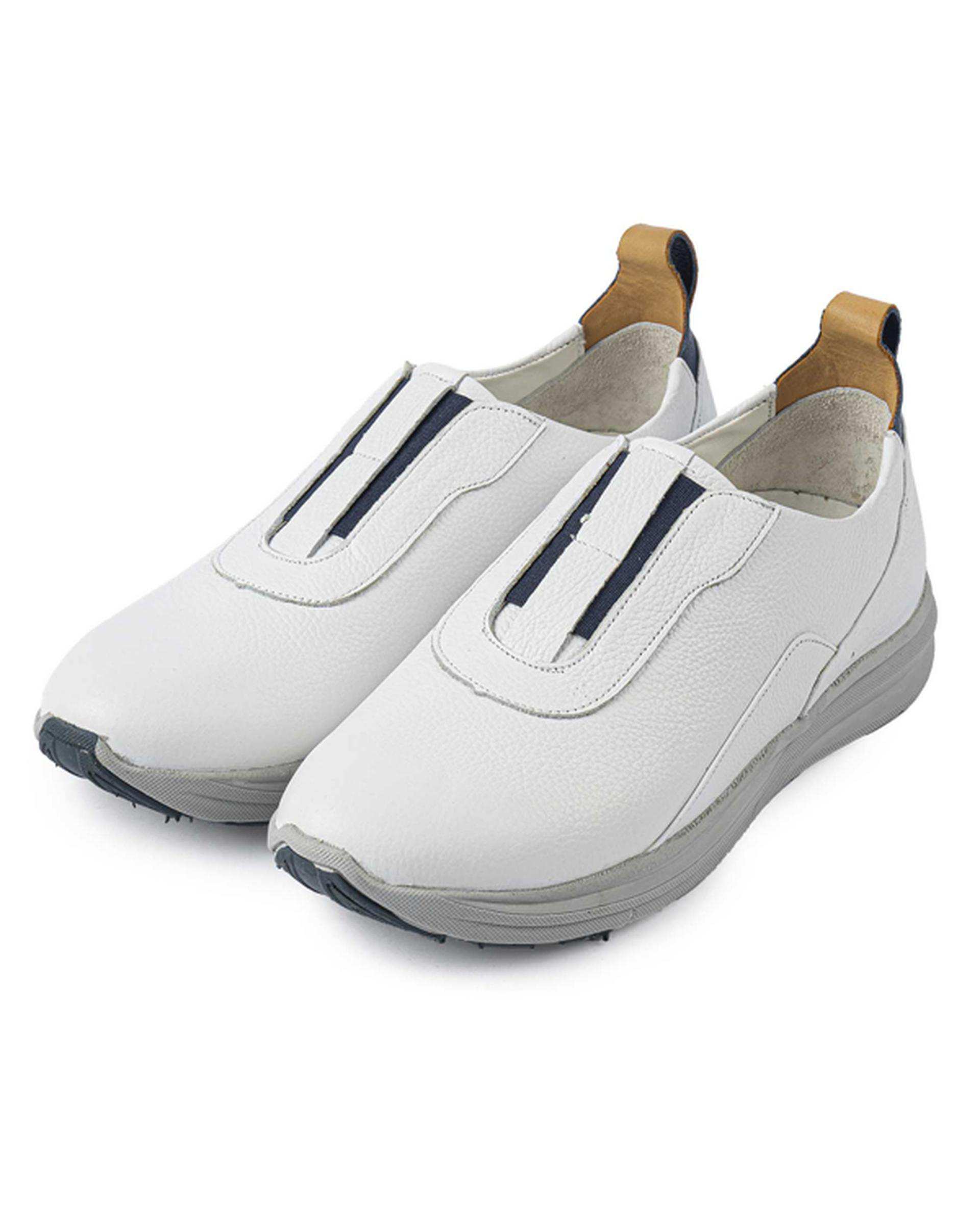 کفش چرم زنانه سفید ایران طب Iranteb مدل کلارا کشی کد 20190